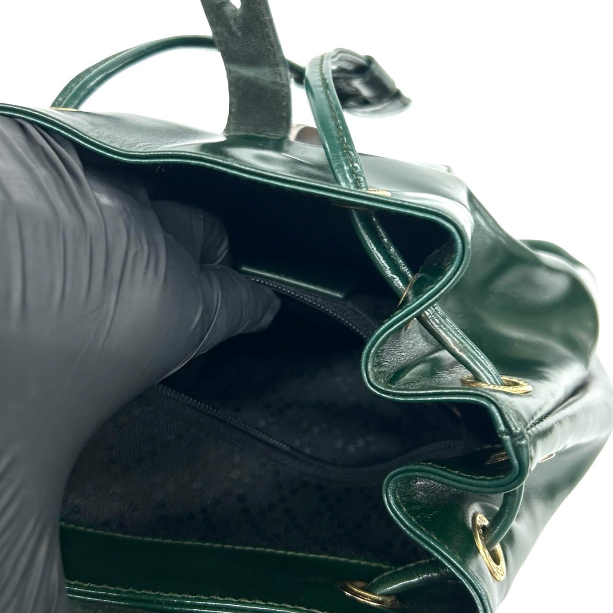Gucci Green Patent Leather Backpack (Pre-Owned)