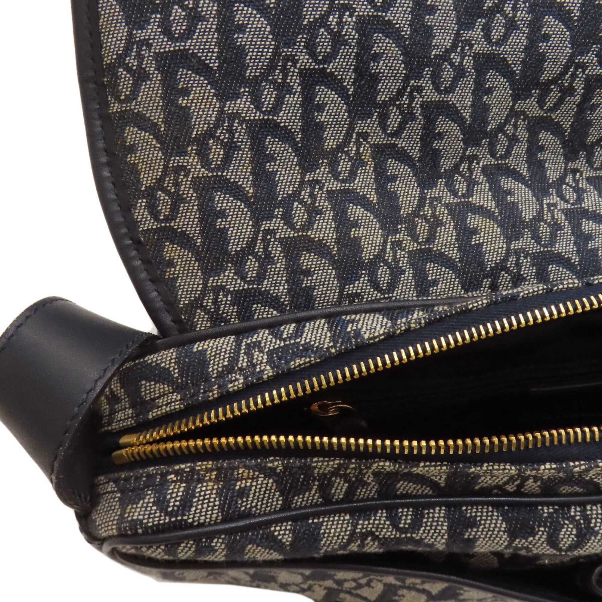 Christian Dior Trotter Navy Canvas Shoulder Bag (Pre-Owned)