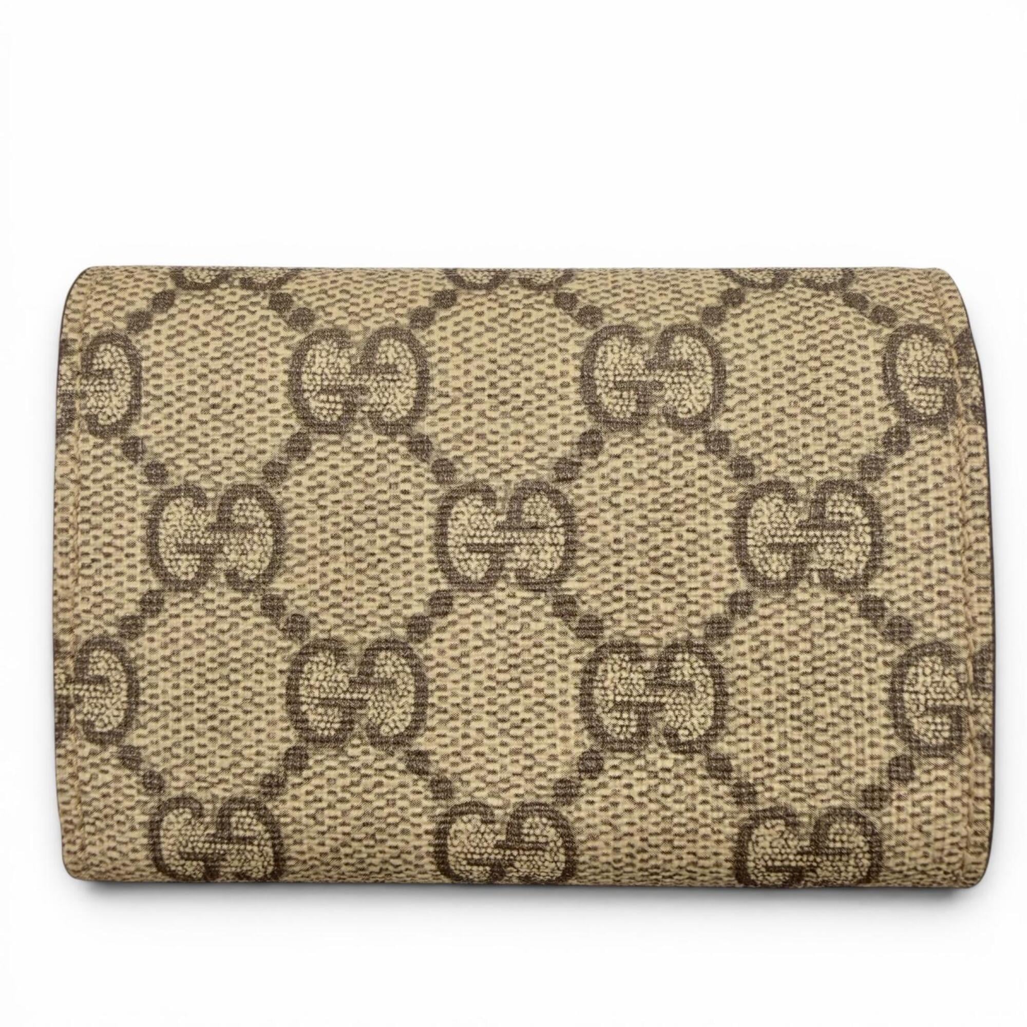 Gucci Beige Brown Gg Supreme Wallet (Tri-Fold) (Pre-Owned)
