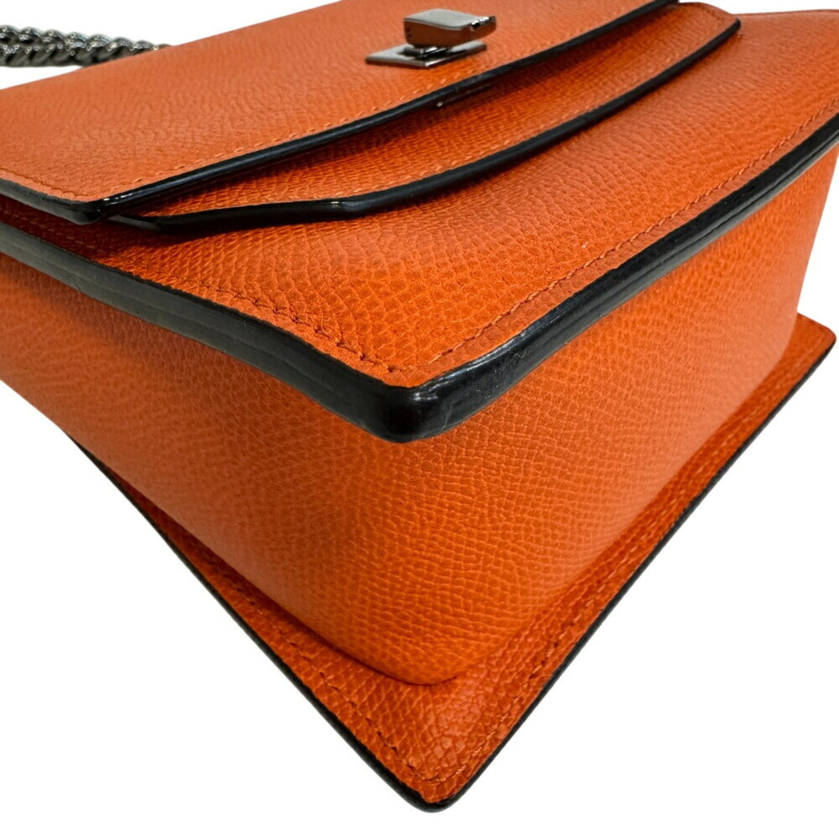 Valextra Orange Leather Shoulder Bag (Pre-Owned)