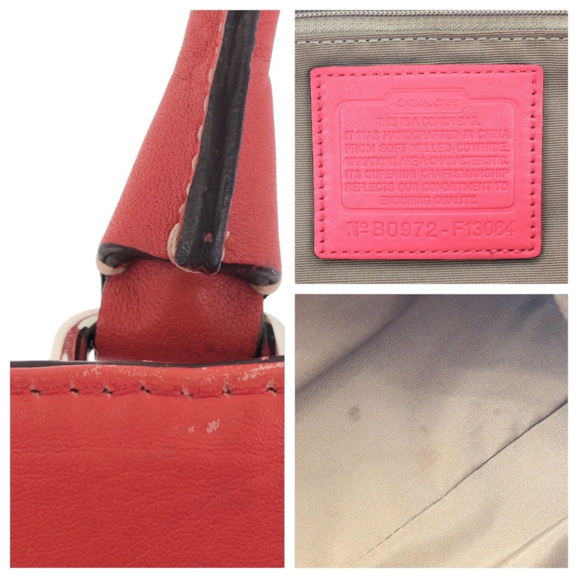 Coach Pink Leather Shoulder Bag Tote Bag (Pre-Owned)
