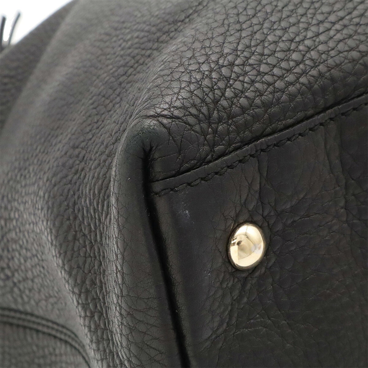 Gucci Black Yellow Leather Shoulder Bag Tote Bag (Pre-Owned)