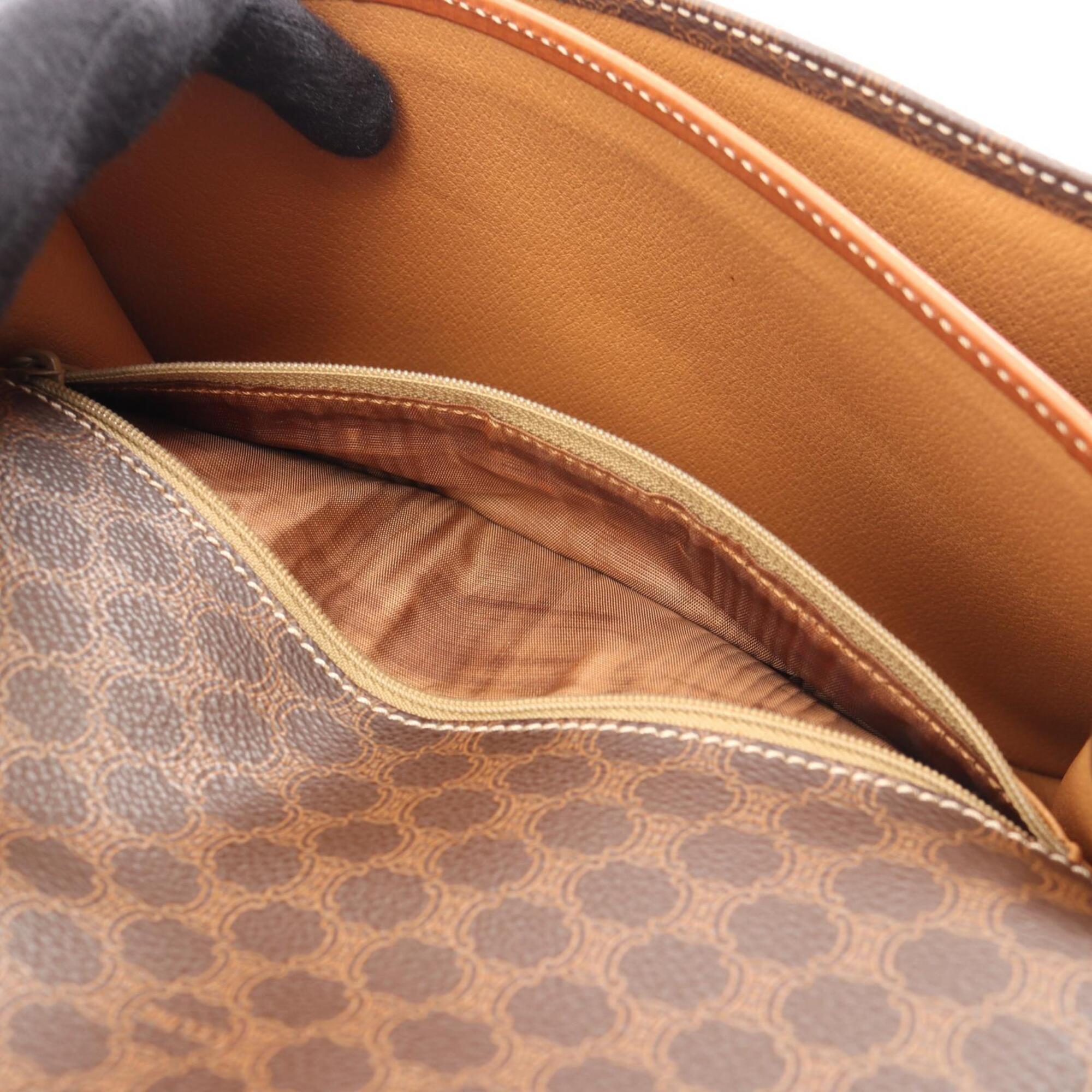 Celine Brown Coated Canvas Leather Shoulder Bag (Pre-Owned)