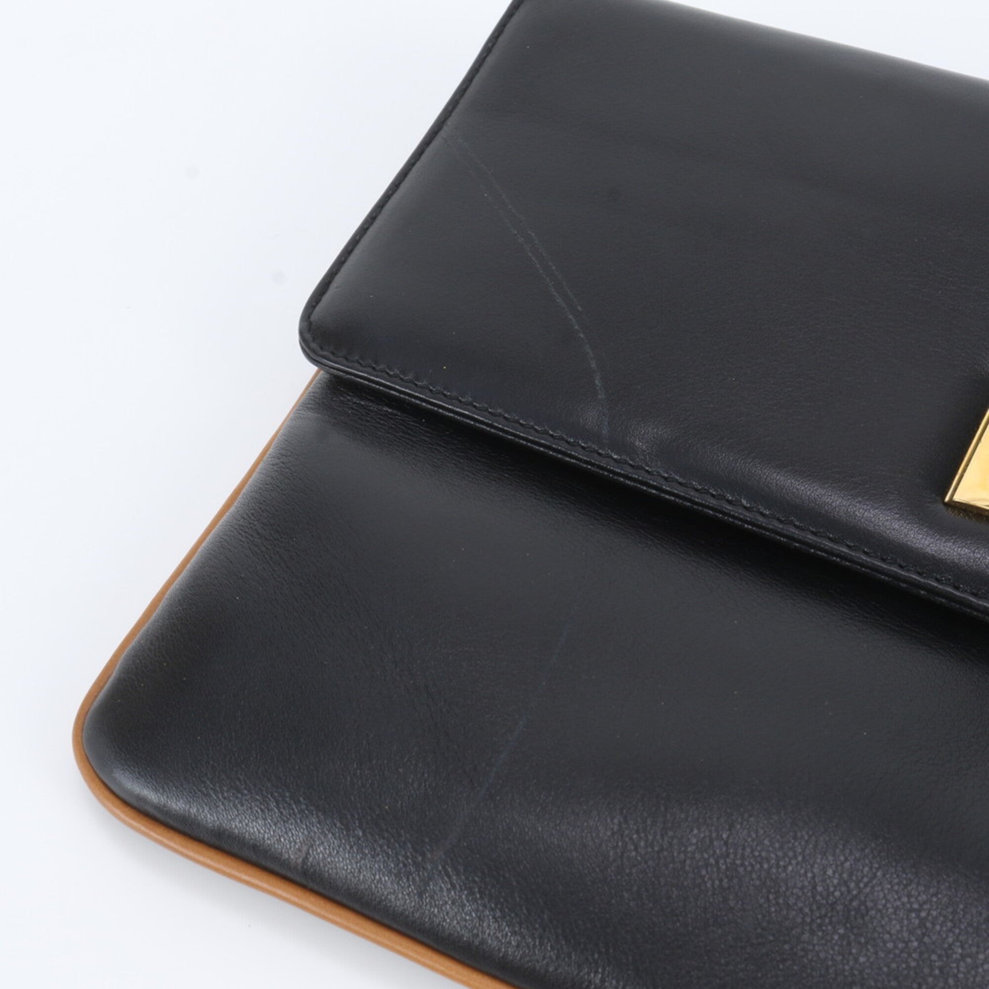 Celine Black Leather Clutch Bag Pouch (Pre-Owned)