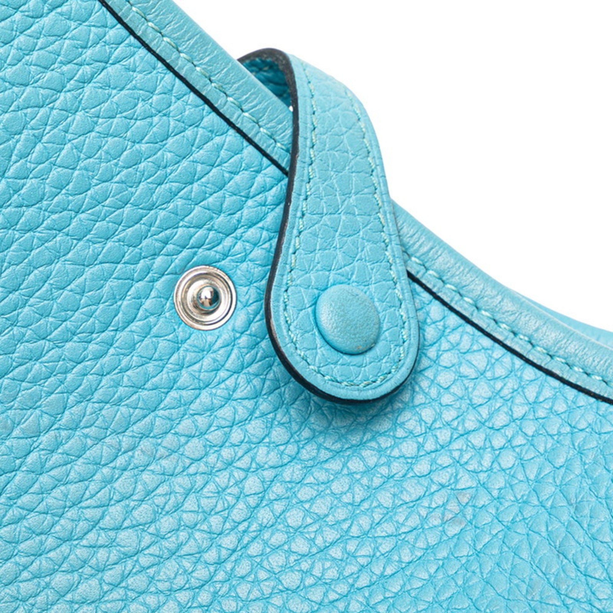 Hermes Blue Taurillon Clemence Leather Shoulder Bag (Pre-Owned)