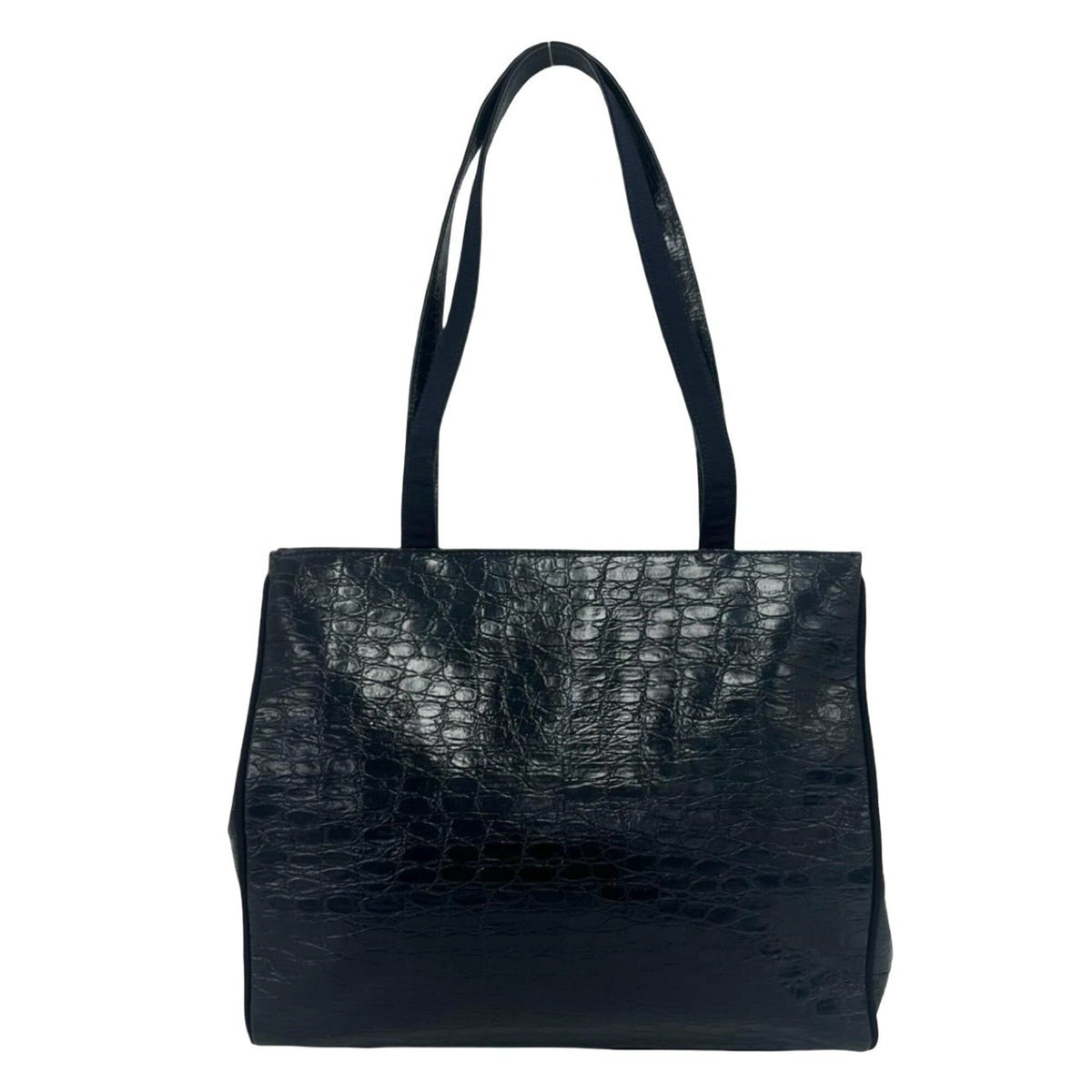 Salvatore Ferragamo Navy Leather Tote Bag (Pre-Owned)