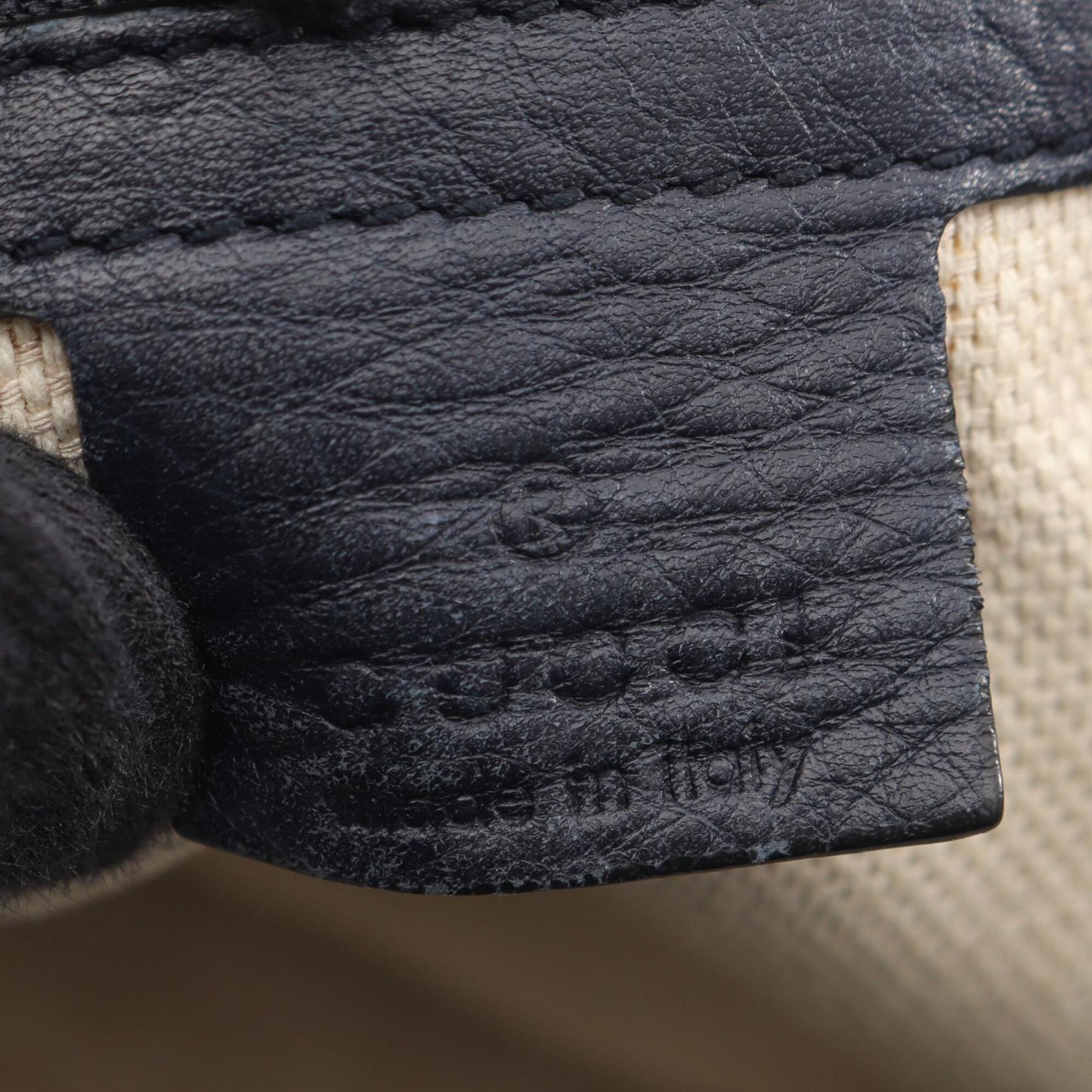 Gucci Navy Leather Handbag Shoulder Bag (Pre-Owned)