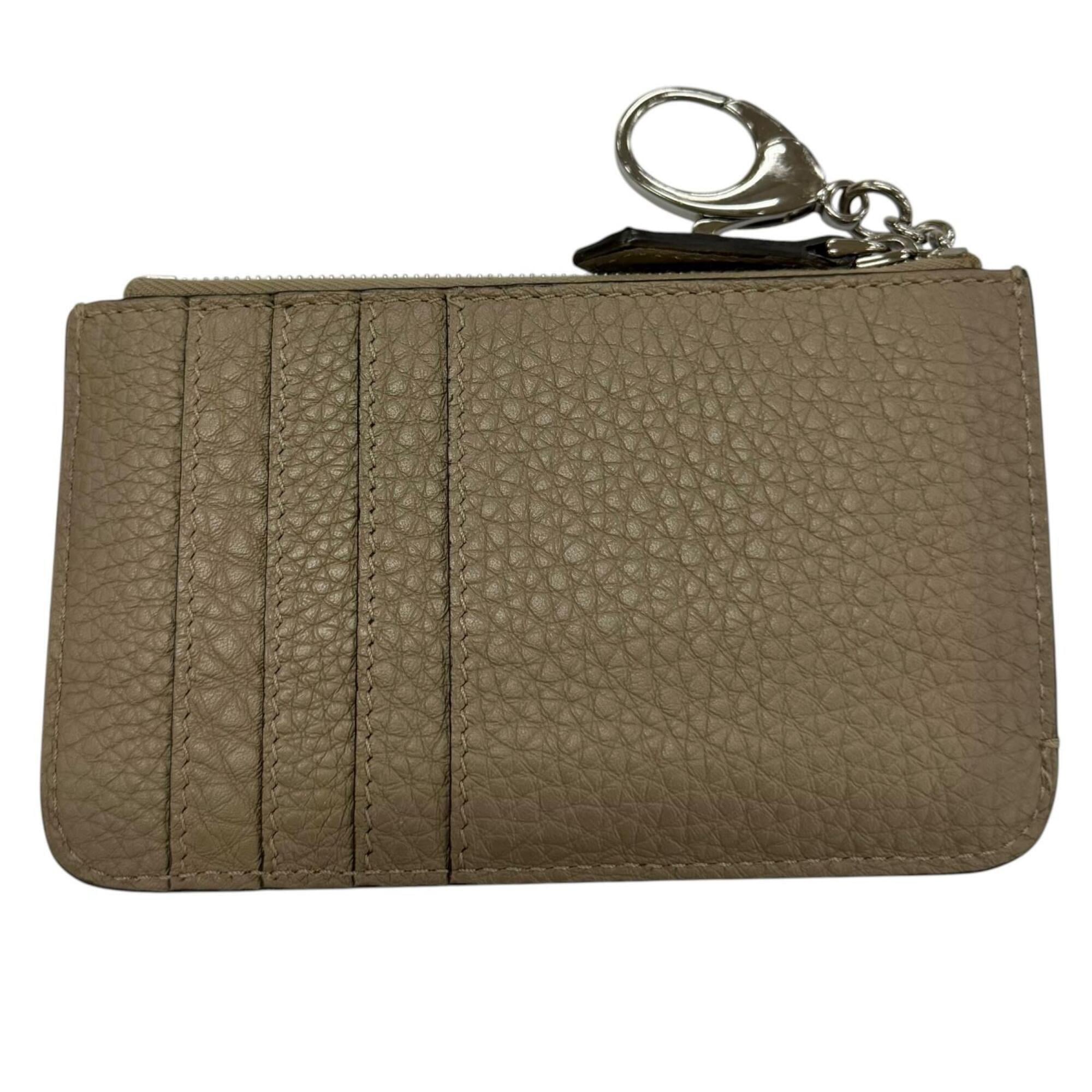 Fendi Gray Leather Coin Purse/Coin Case (Pre-Owned)