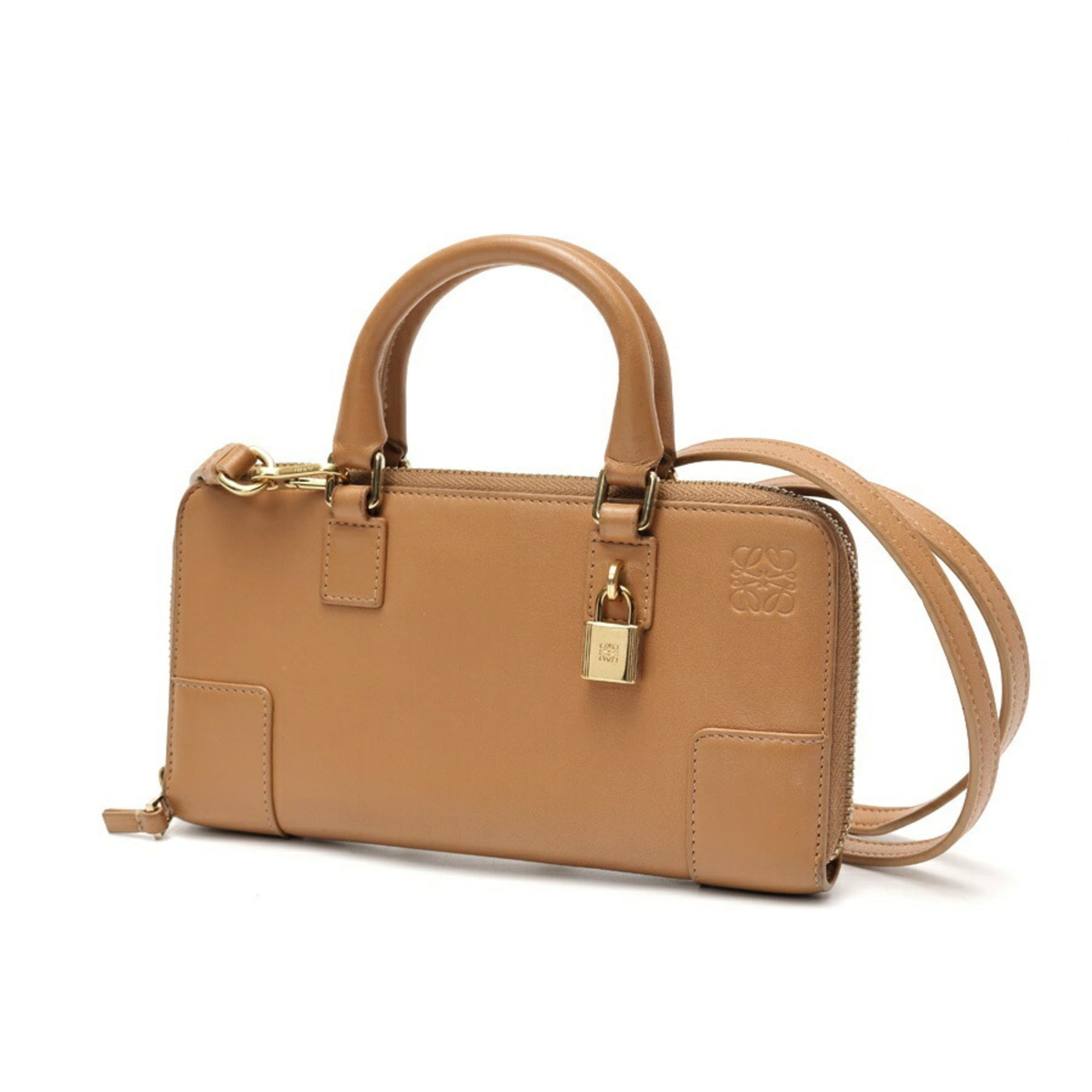 Loewe Amazona Camel Leather Pouch (Pre-Owned)