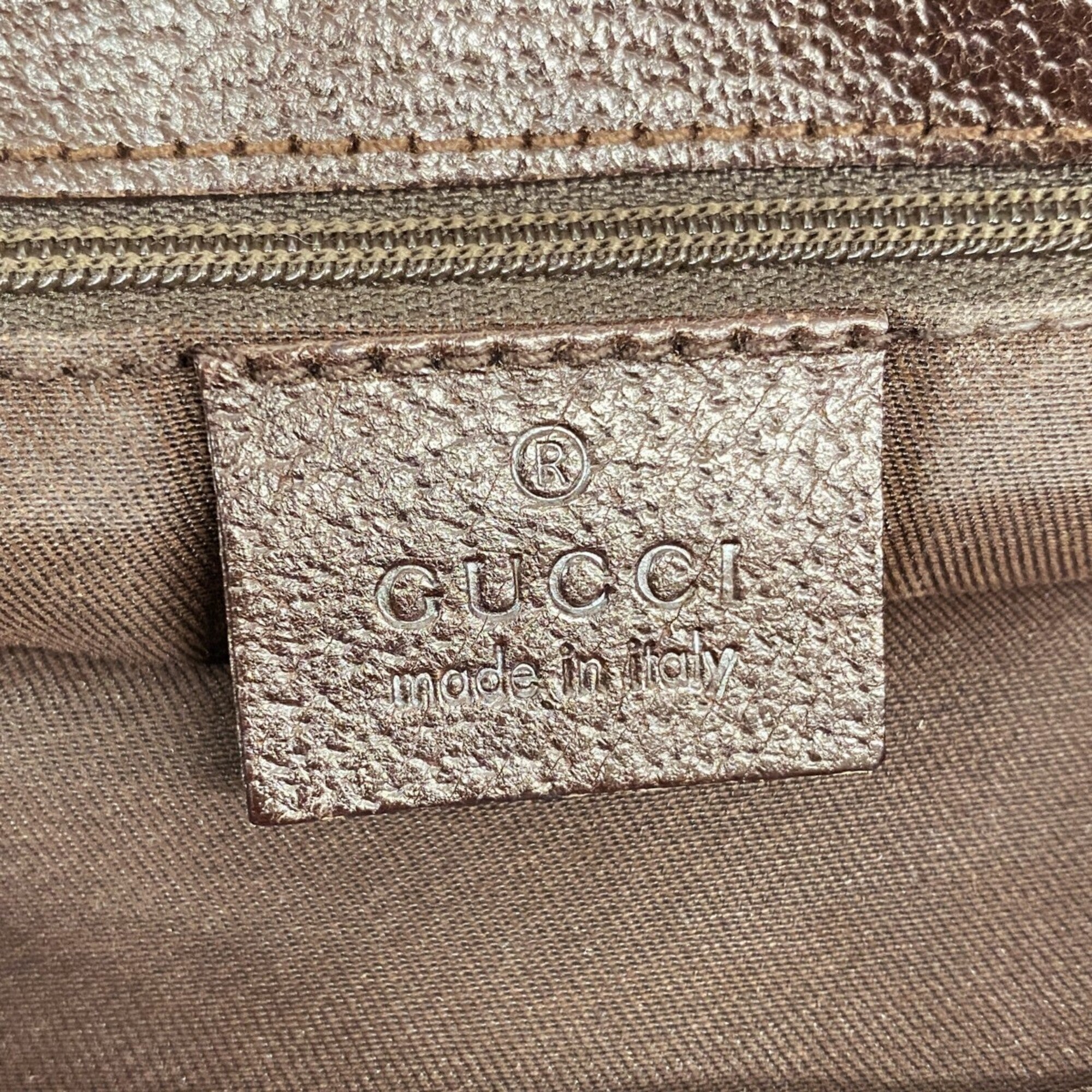 Gucci Beige Brown Canvas Tote Bag (Pre-Owned)