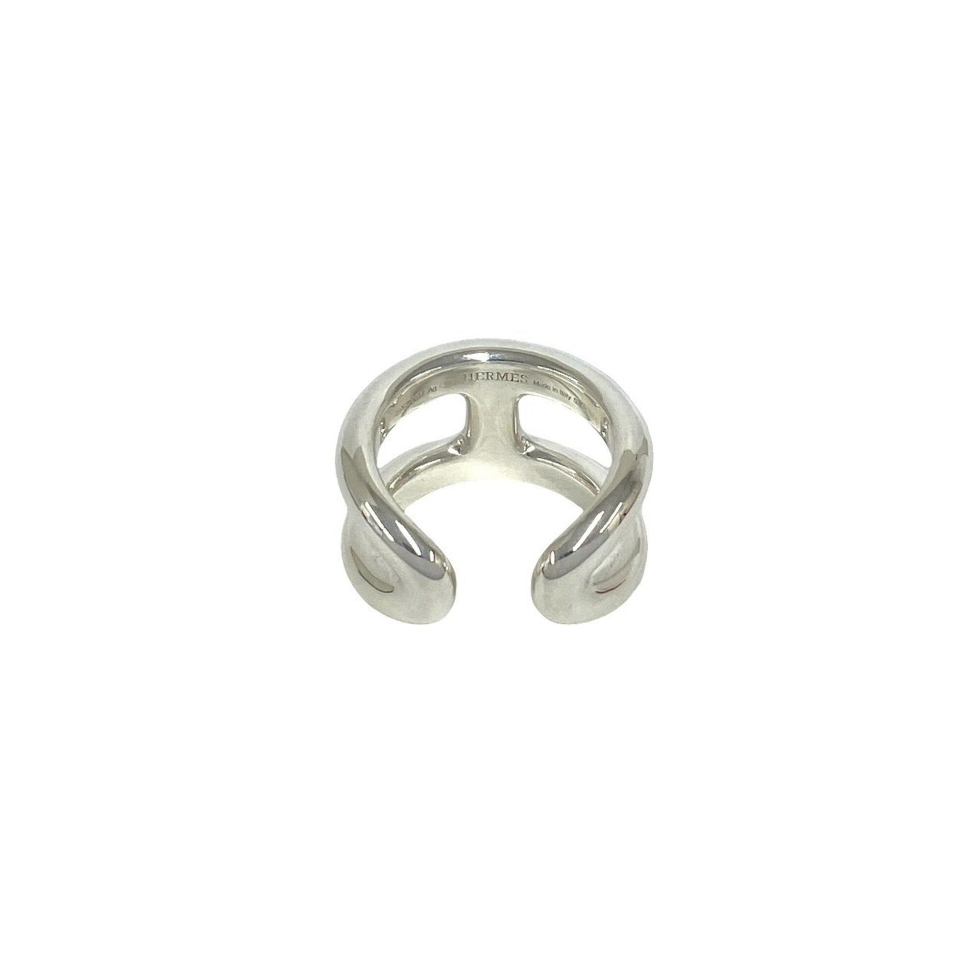 Hermes Silver Silver 925 Band Ring (Pre-Owned)