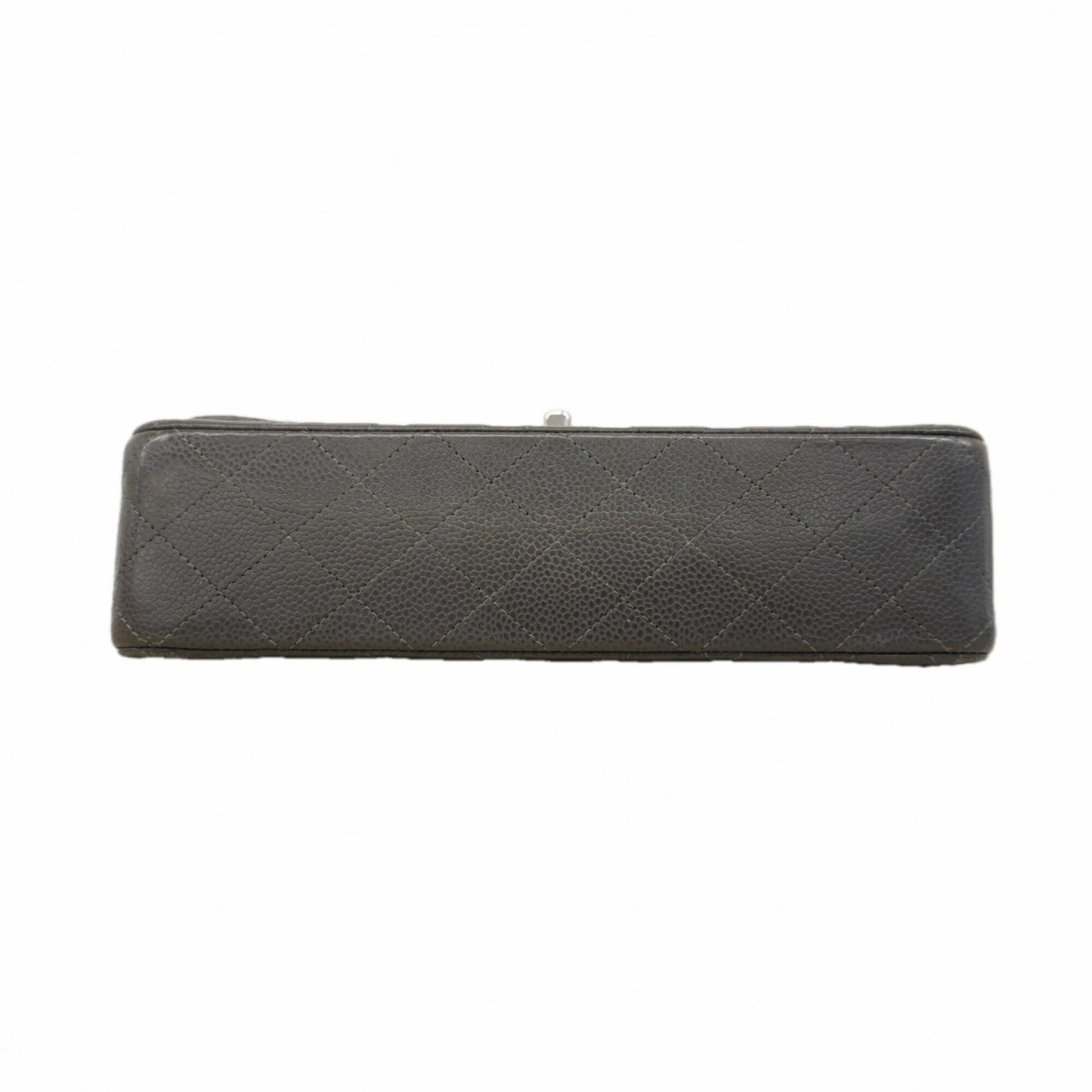 Chanel Gray Grained Calfskin Shoulder Bag (Pre-Owned)
