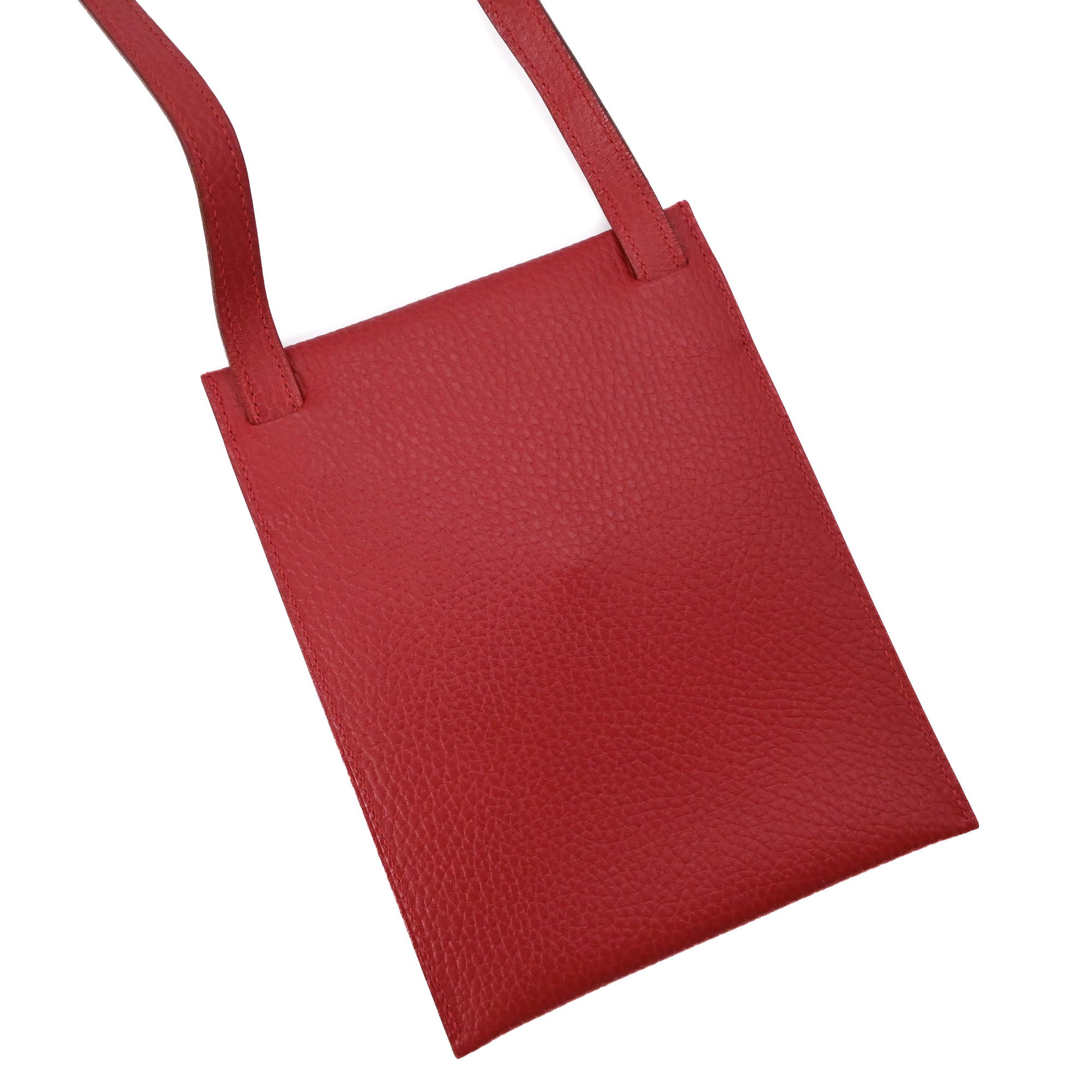 Hermes Red Color Ardennes Leather Pochette Shoulder Bag (Pre-Owned)
