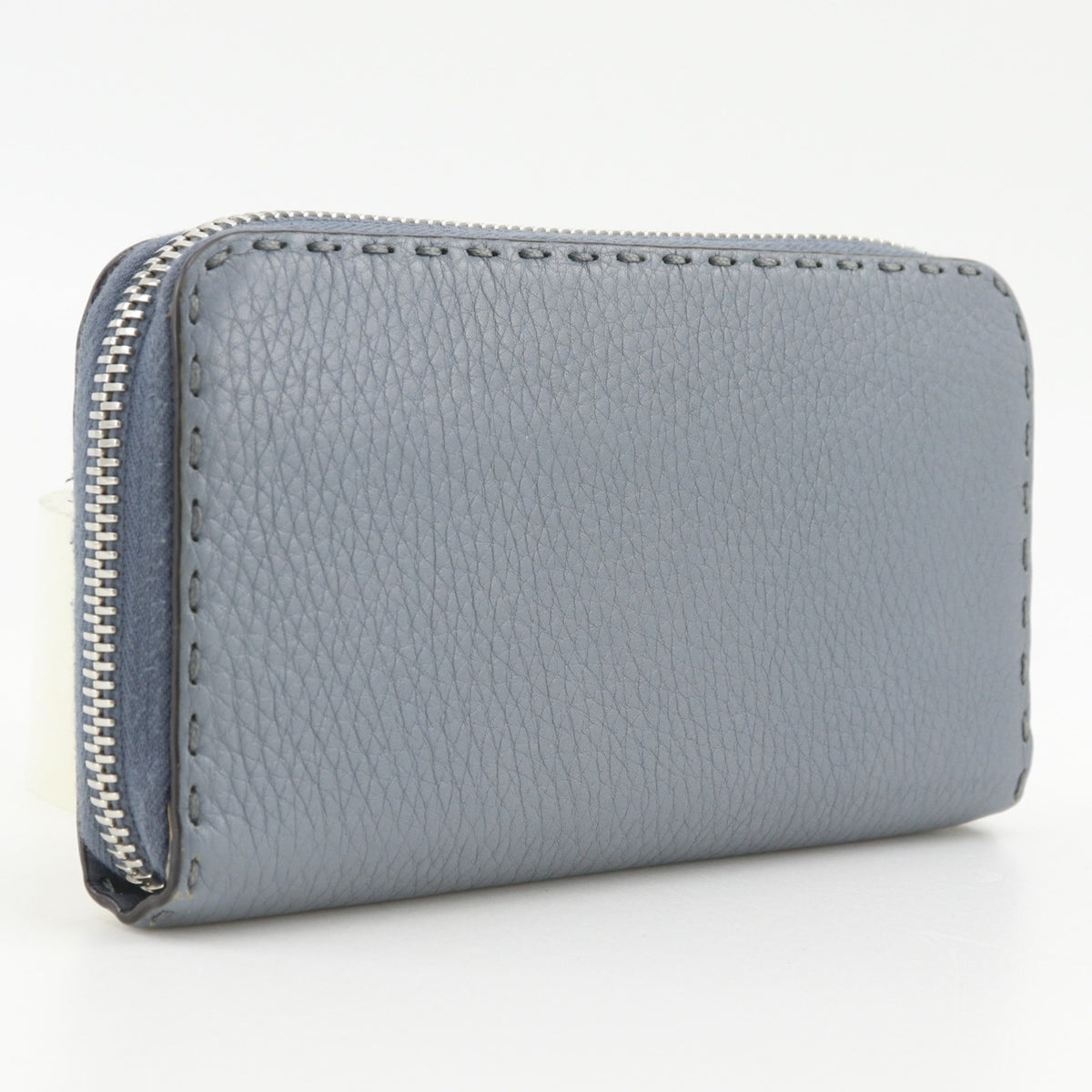 Fendi Selleria Light Blue Leather Long Wallet (Bi-Fold) (Pre-Owned)
