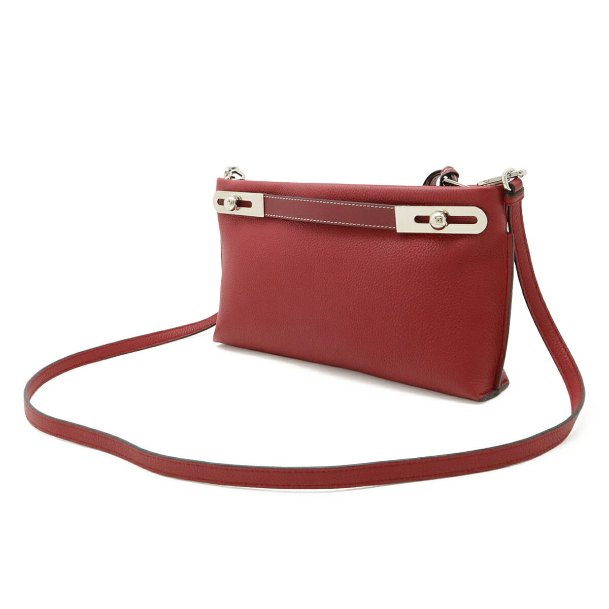Loewe Pink Red Red Color Leather Clutch Bag Shoulder Bag (Pre-Owned)