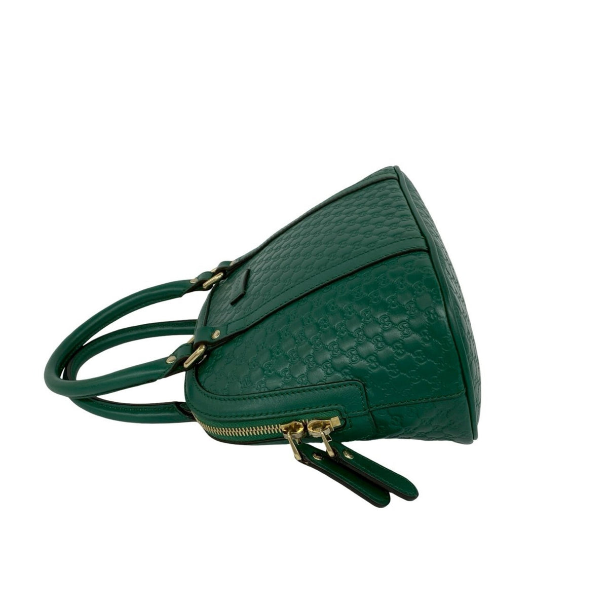 Gucci Green Leather Boston Bag Handbag Shoulder Bag (Pre-Owned)