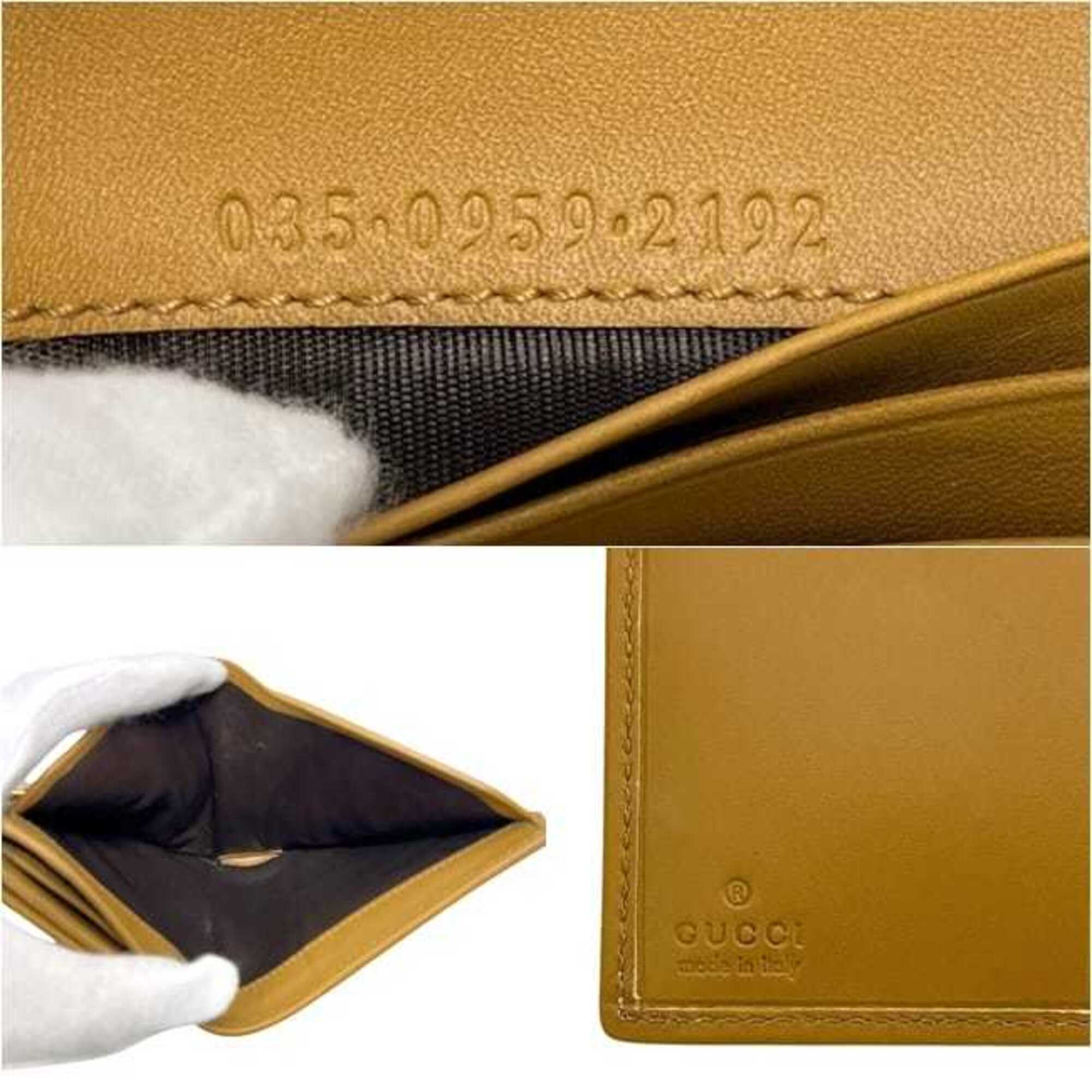 Gucci Beige Yellow Canvas Leather Wallet (Bi-Fold) (Pre-Owned)