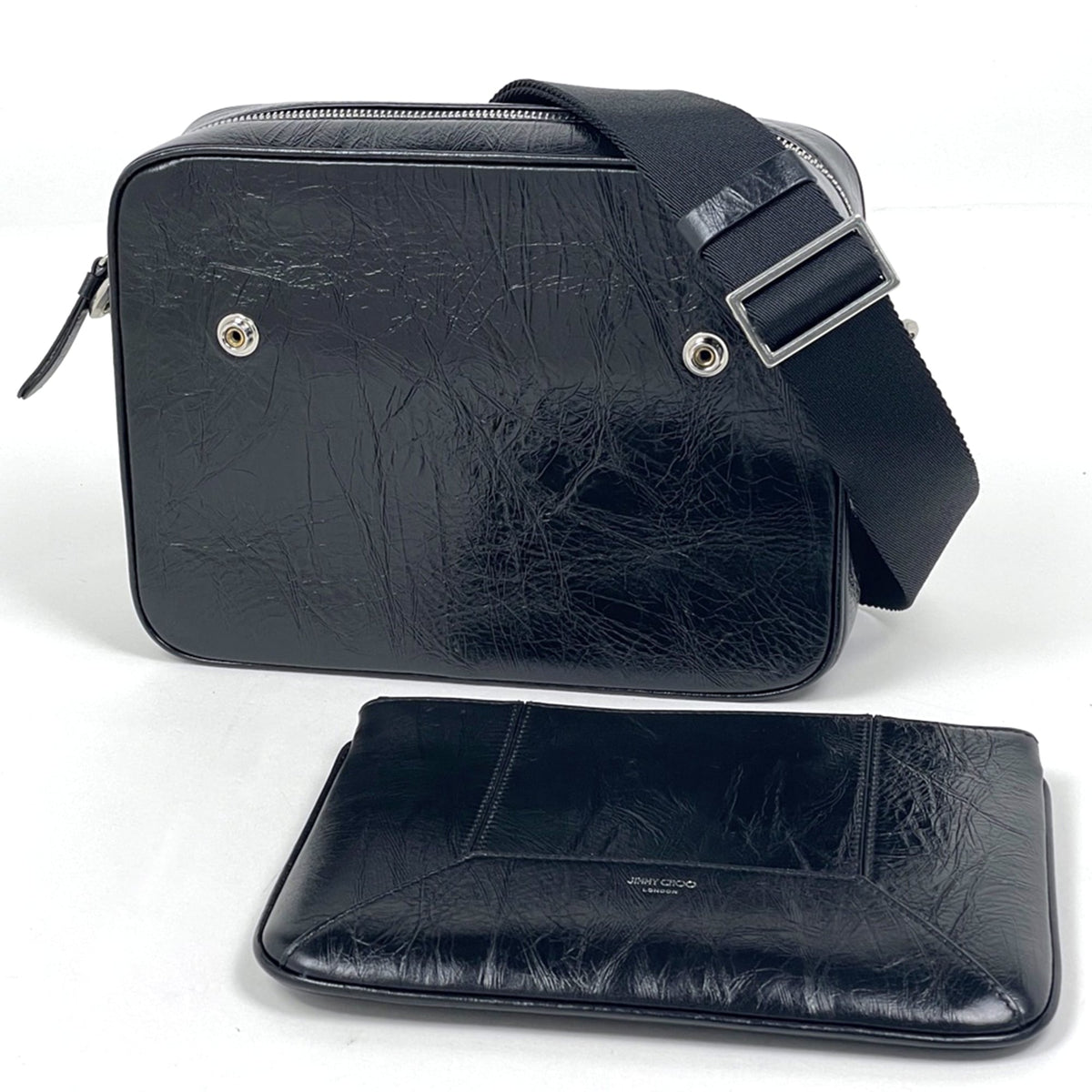 Jimmy Choo Black Leather Shoulder Bag (Pre-Owned)