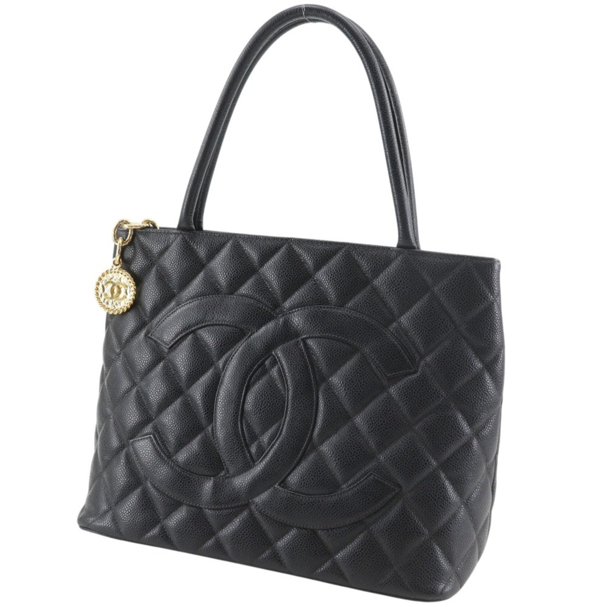 Chanel Black Grained Calfskin Tote Bag (Pre-Owned)