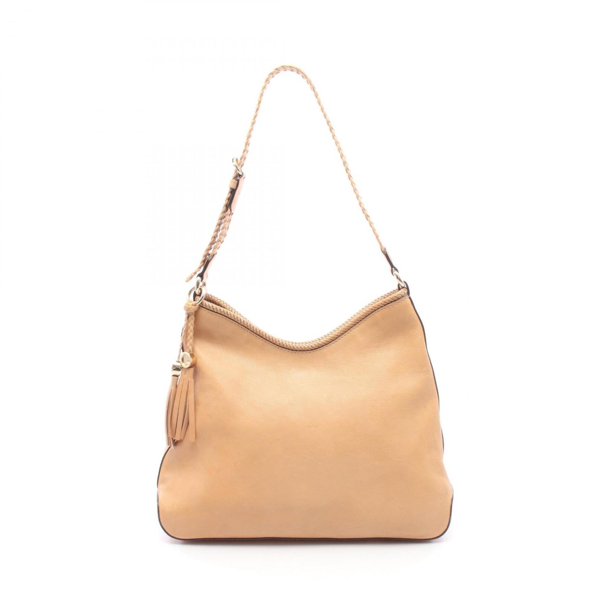 Gucci Beige Leather Handbag Shoulder Bag (Pre-Owned)