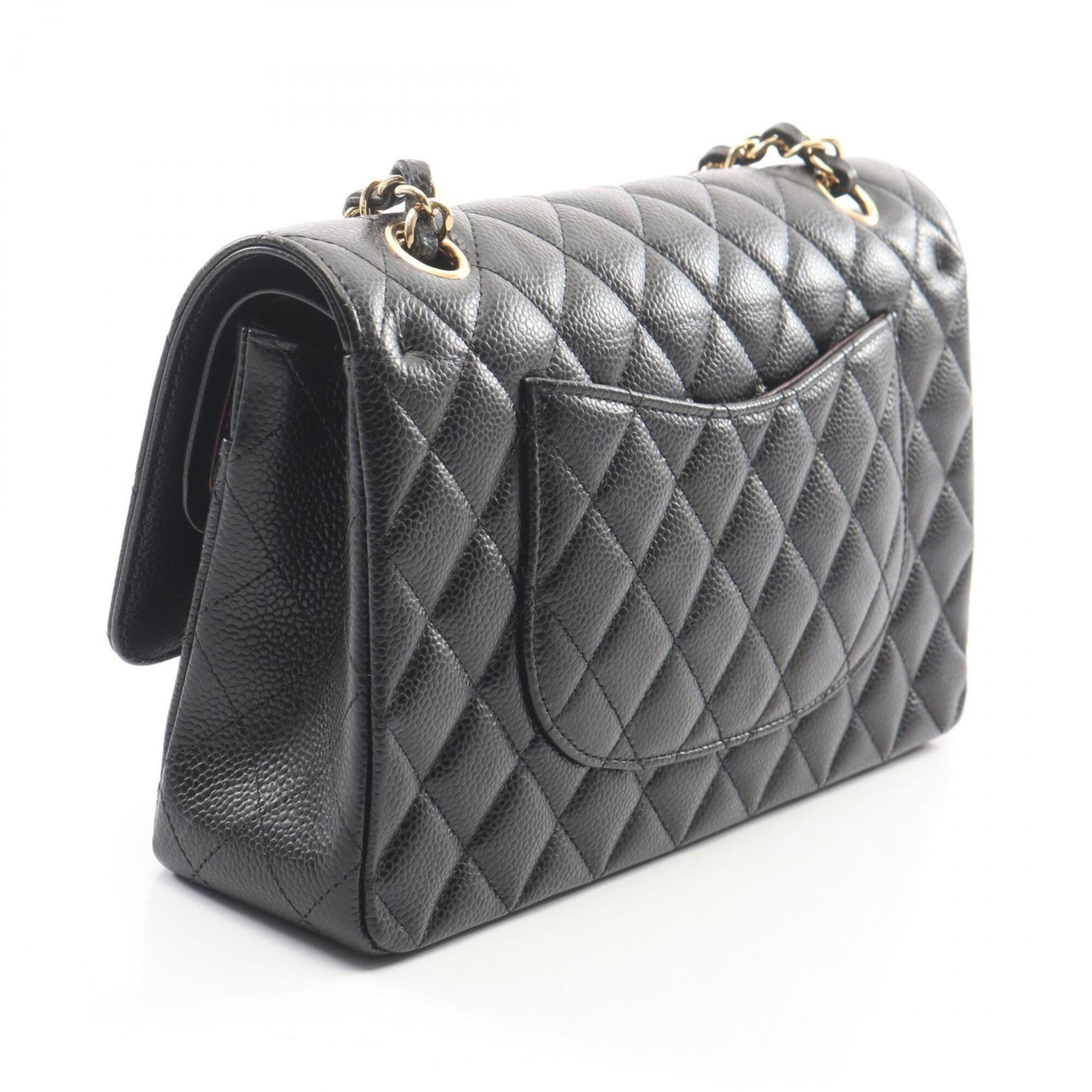 Chanel Black Grained Calfskin Handbag Shoulder Bag (Pre-Owned)