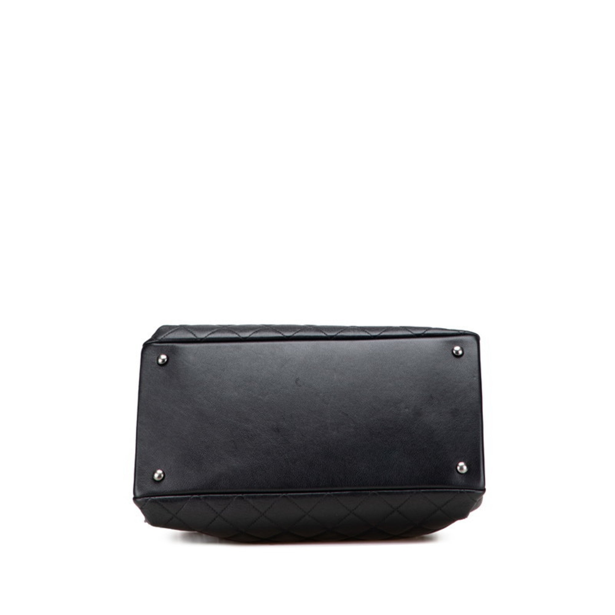 Chanel Black Leather Handbag Shoulder Bag (Pre-Owned)
