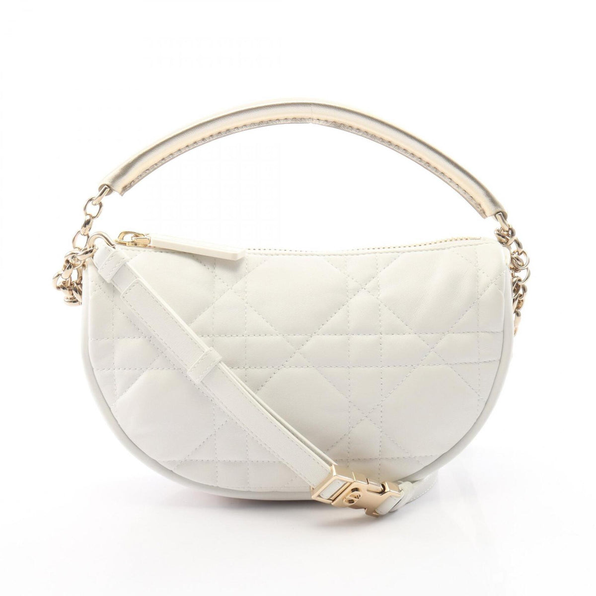 Christian Dior White Leather Handbag Shoulder Bag (Pre-Owned)