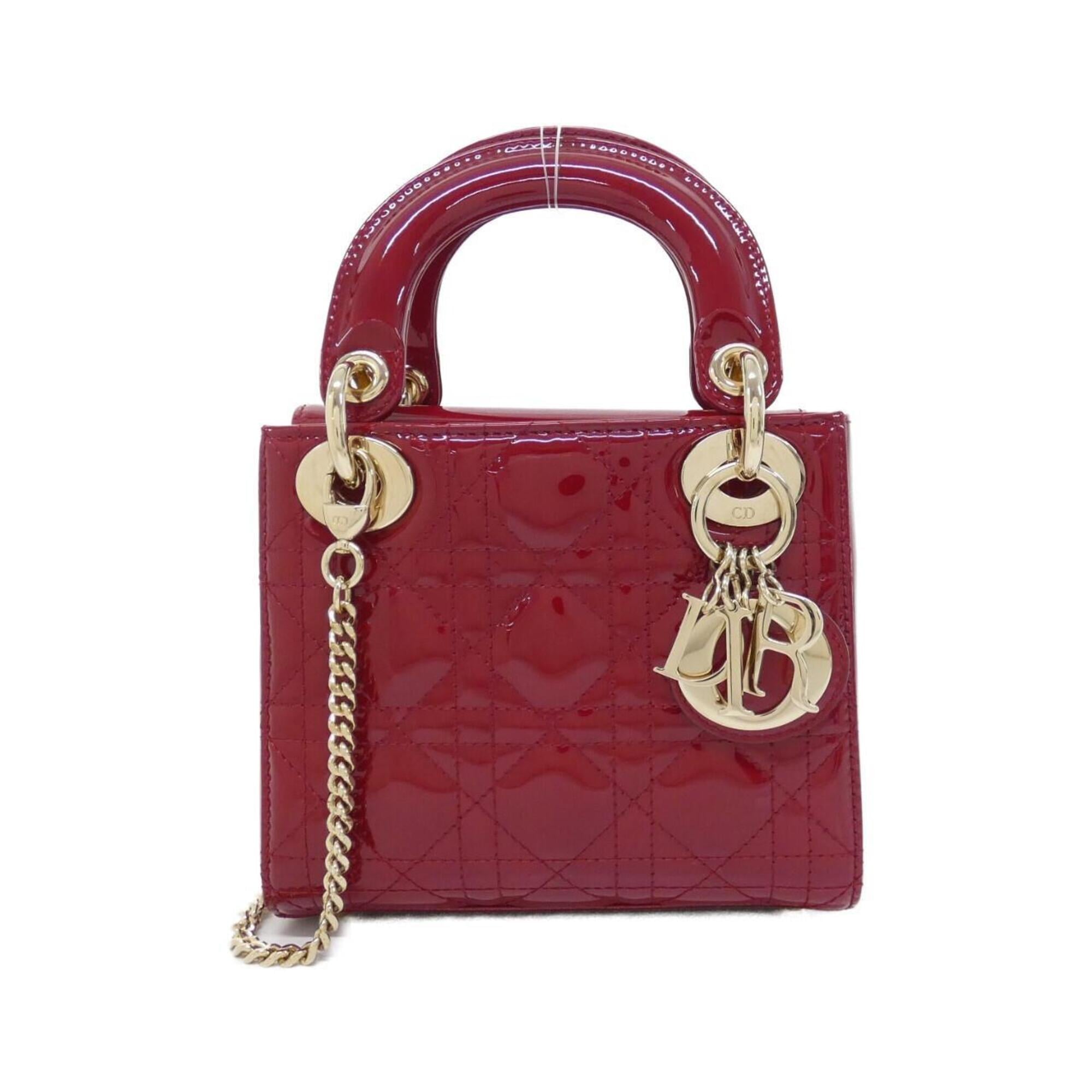 Christian Dior Lady Dior Cherry Red Leather Handbag (Pre-Owned)