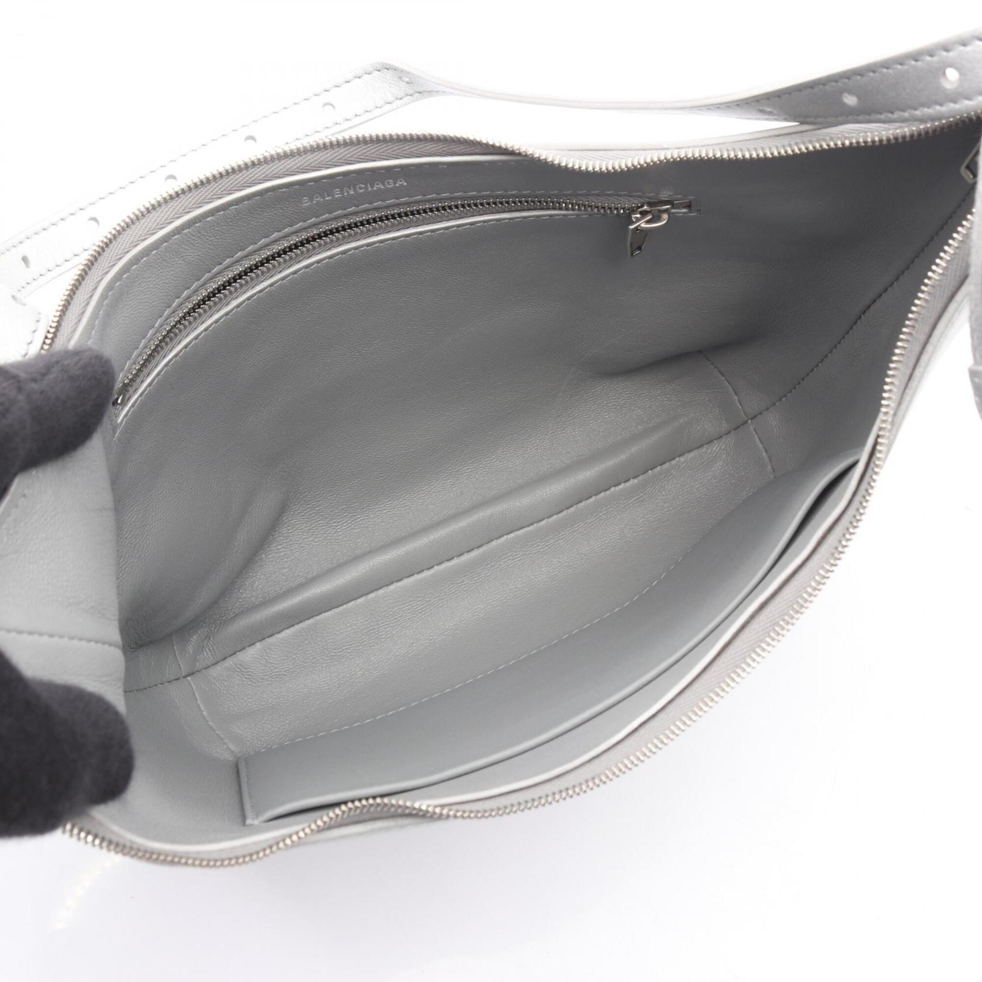 Balenciaga Silver Leather Handbag Shoulder Bag (Pre-Owned)