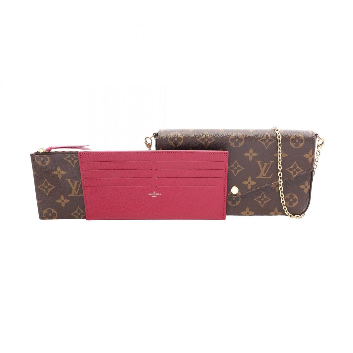 Louis Vuitton Brown Coated Canvas Leather Handbag Pochette Shoulder Bag (Pre-Owned)