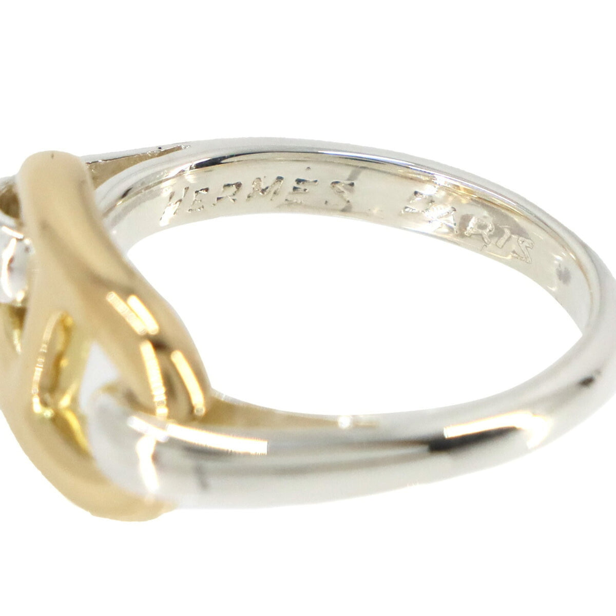 Hermes Gold Silver Gold (18K) Silver 925 Band Ring (Pre-Owned)