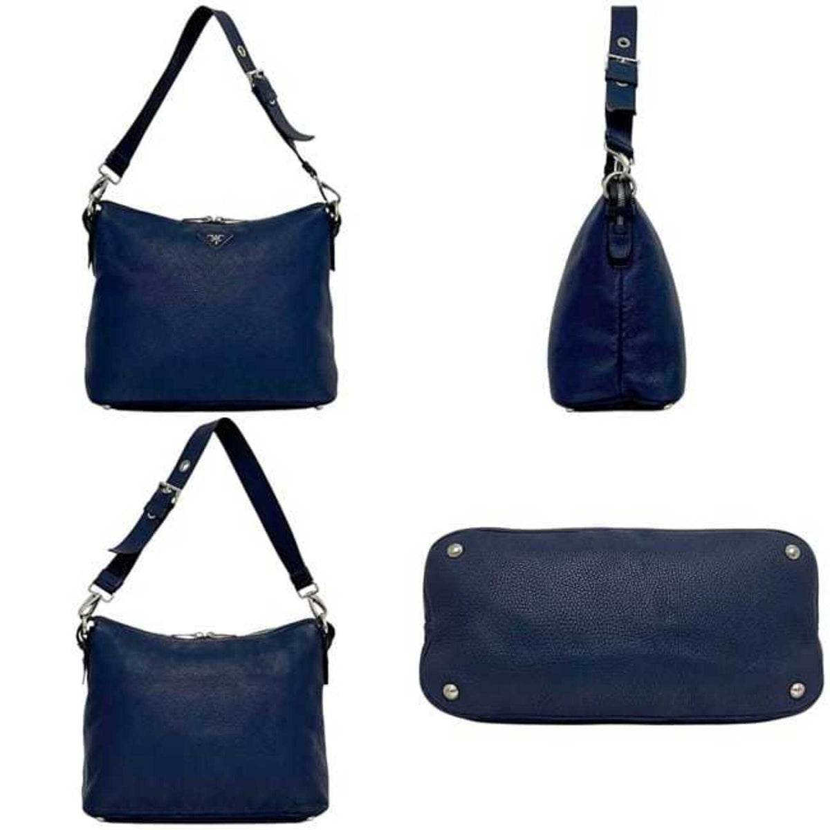 Prada Navy Leather Shoulder Bag (Pre-Owned)