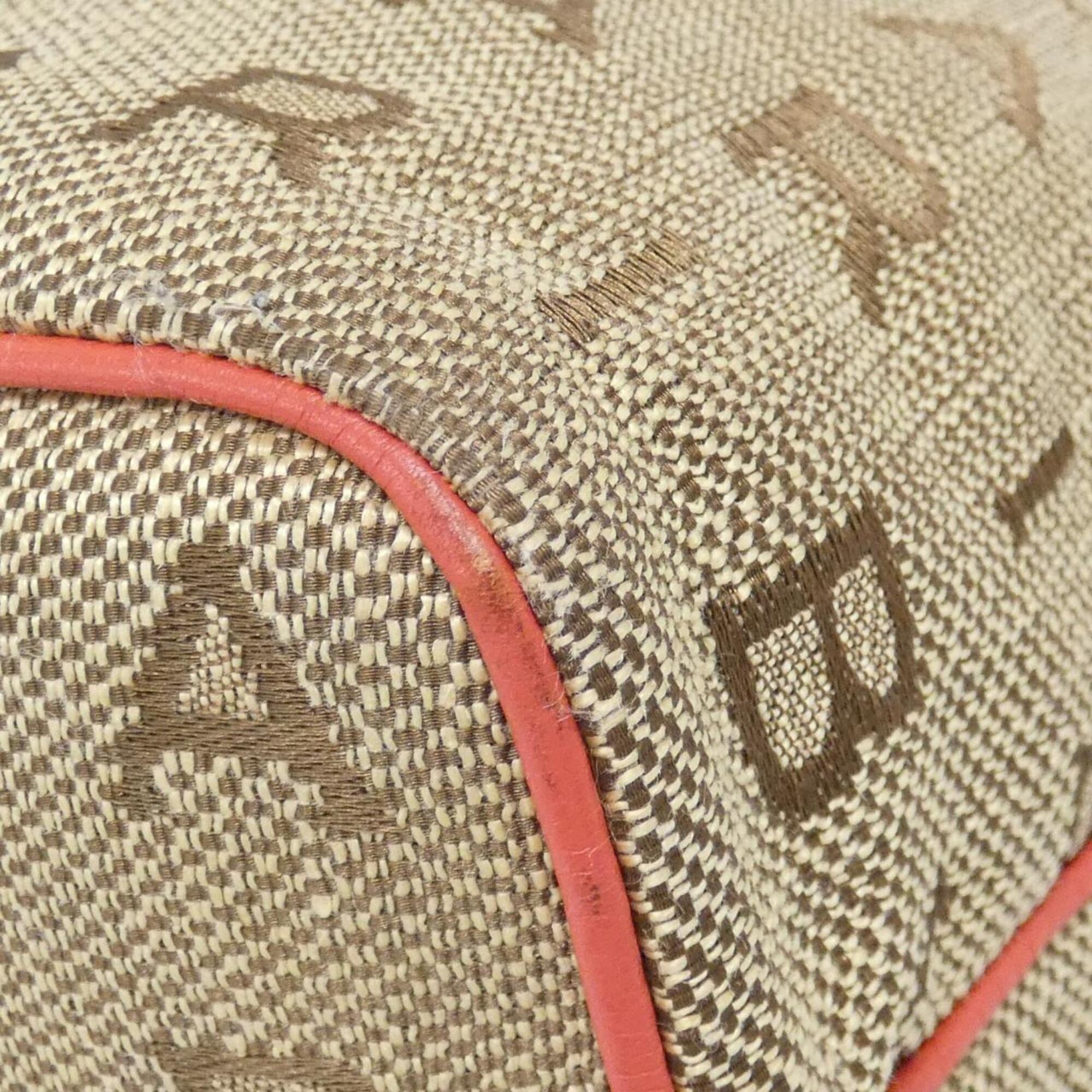 Bvlgari Beige Orange Canvas Handbag (Pre-Owned)