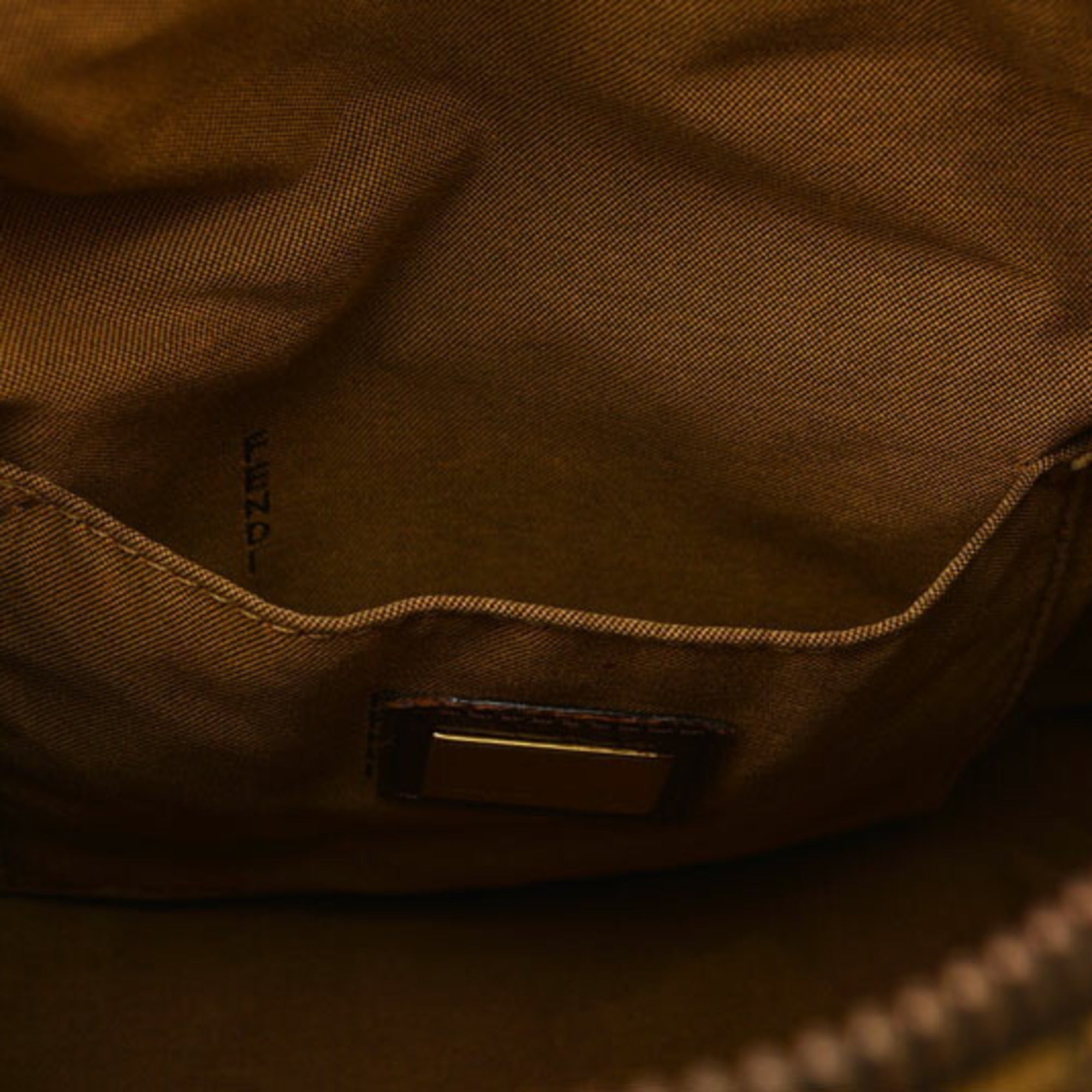 Fendi Zucca Khaki Brown Zucca Canvas Handbag (Pre-Owned)
