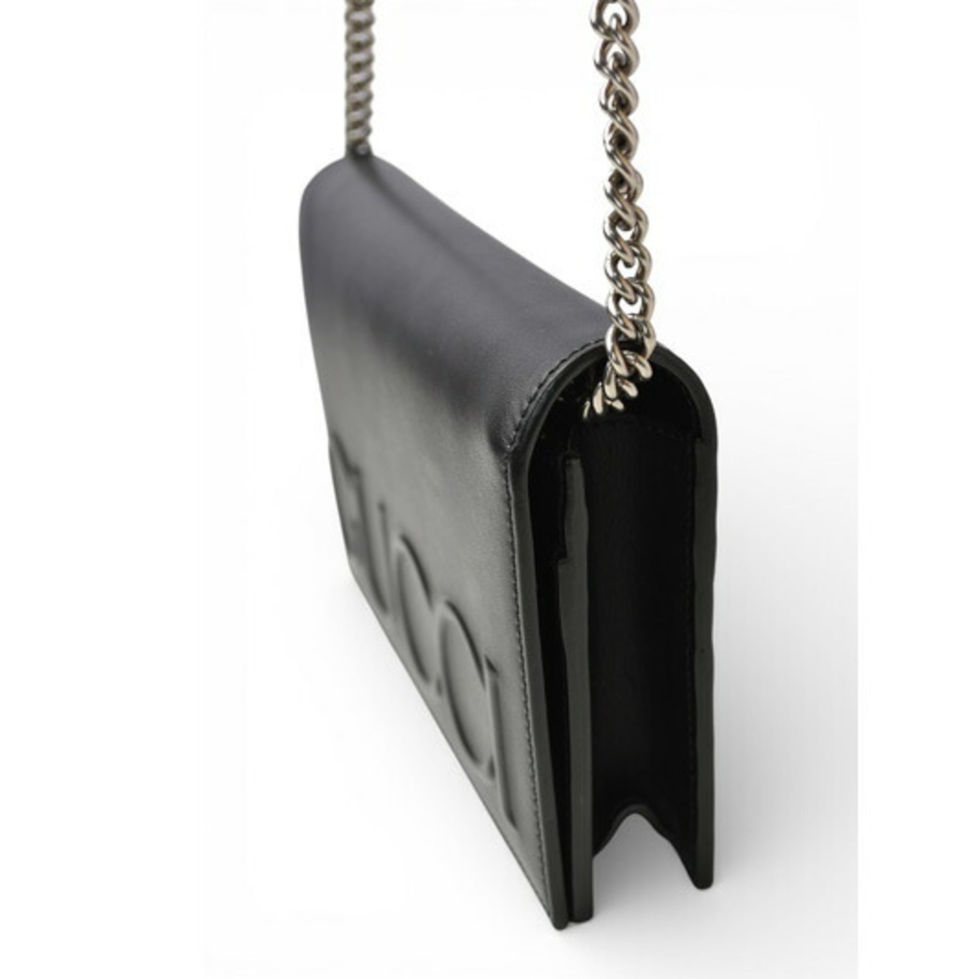 Gucci Black Leather Clutch Bag Shoulder Bag (Pre-Owned)