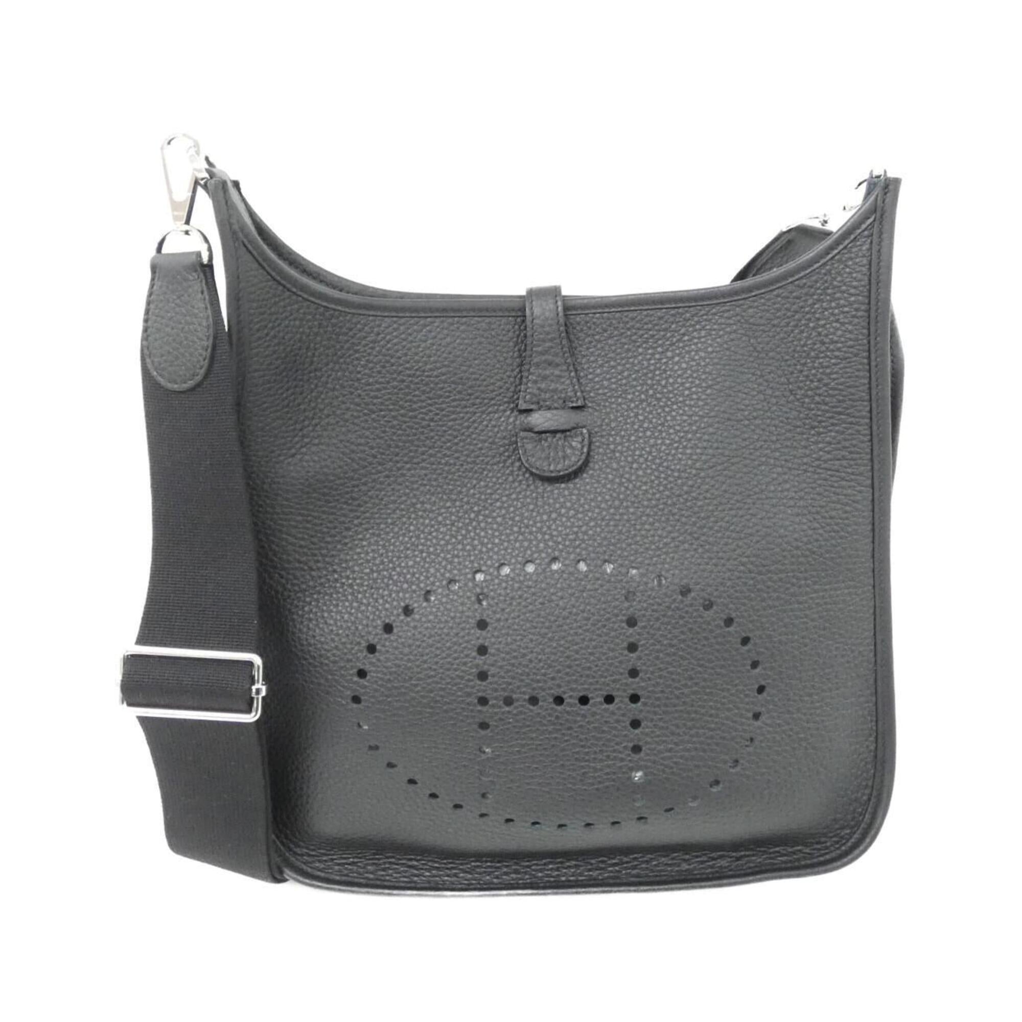 Hermes Black Taurillon Clemence Leather Shoulder Bag (Pre-Owned)