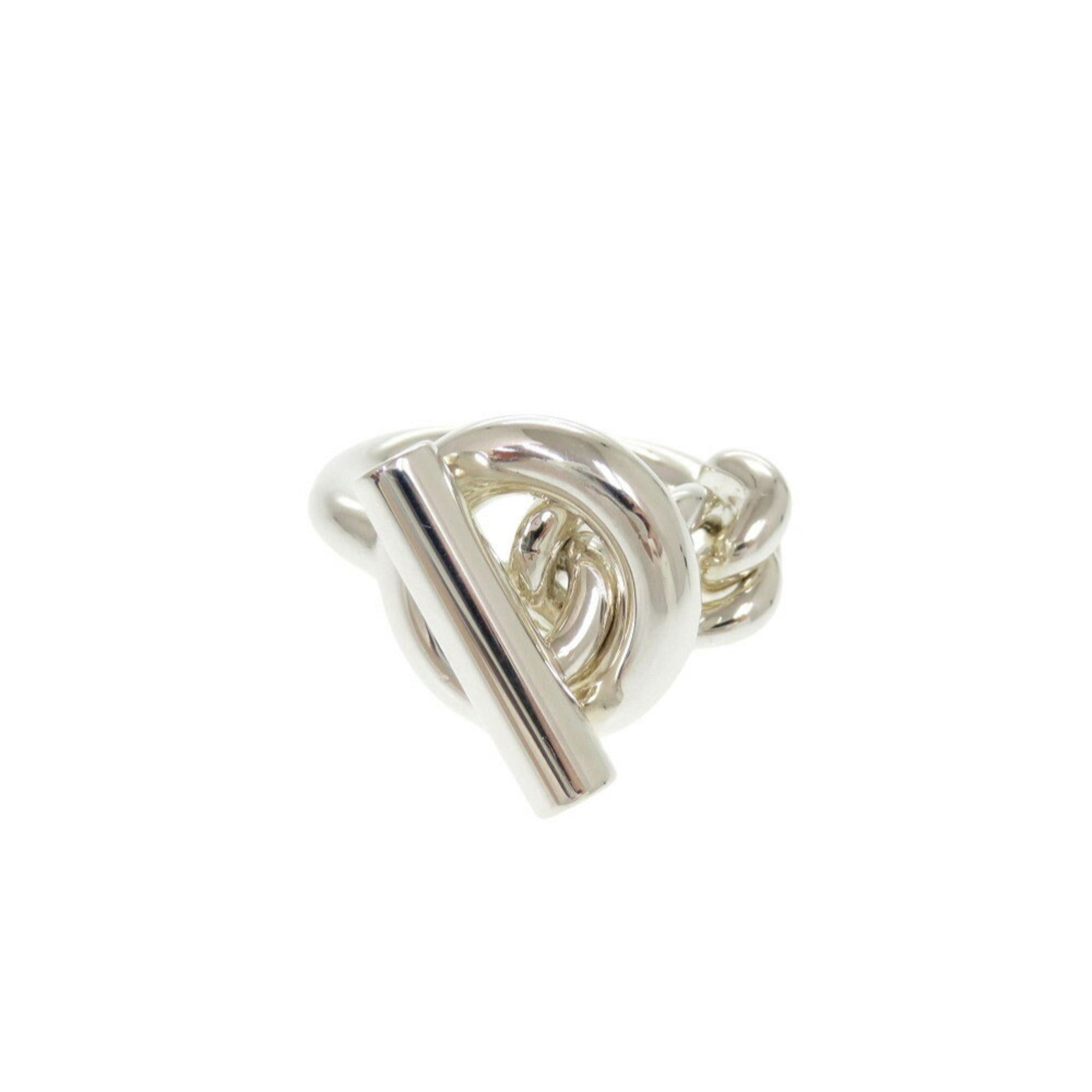 Hermes Silver Silver 925 Band Ring (Pre-Owned)
