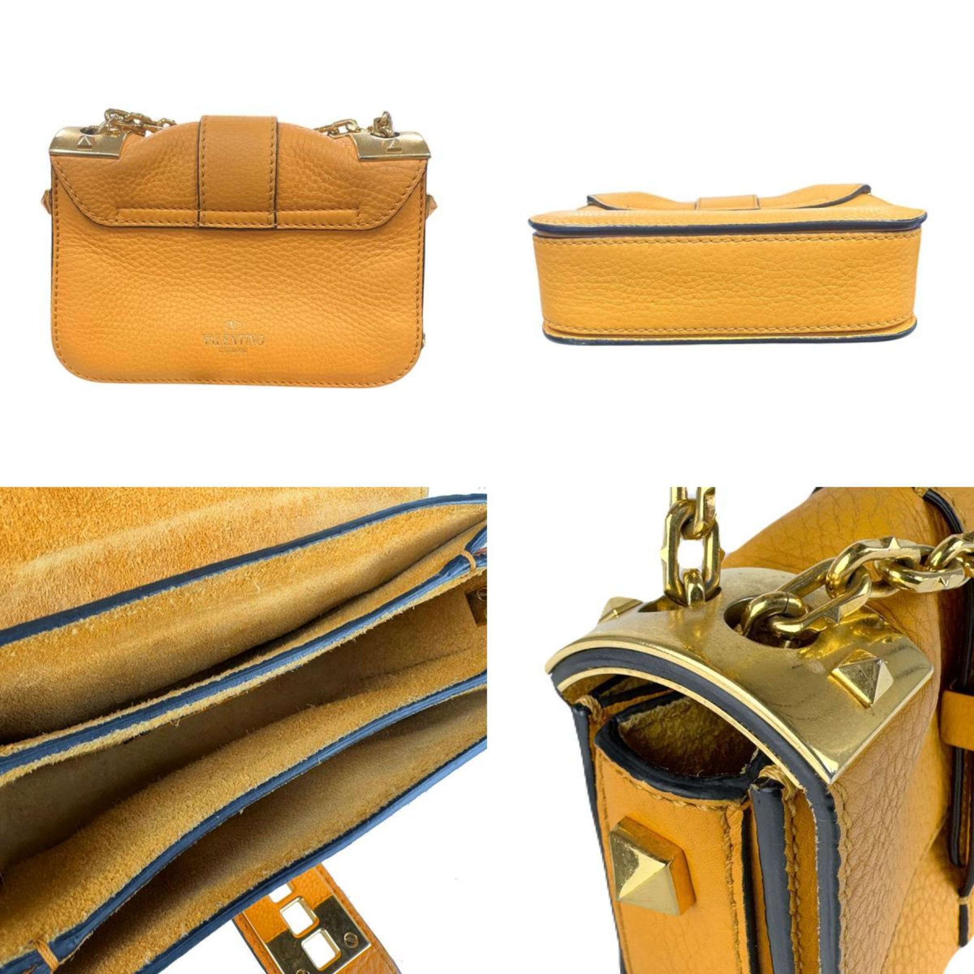 Valentino Garavani Orange Leather Shoulder Bag (Pre-Owned)