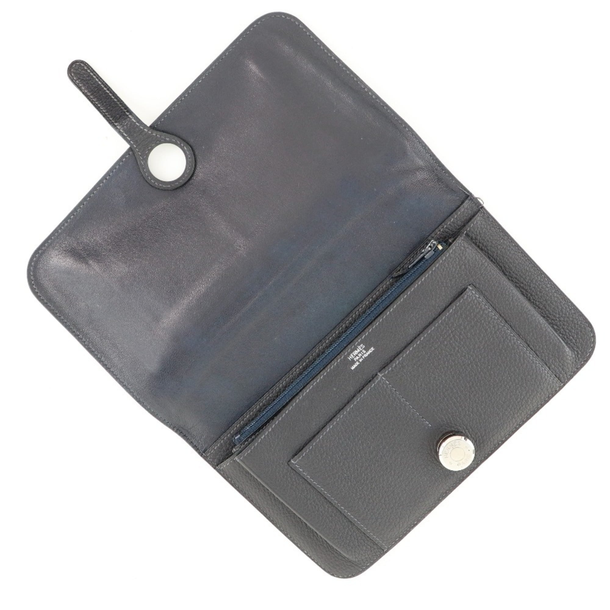 Hermes Dogon Navy Togo Leather Long Bill Wallet (Bi-Fold) (Pre-Owned)