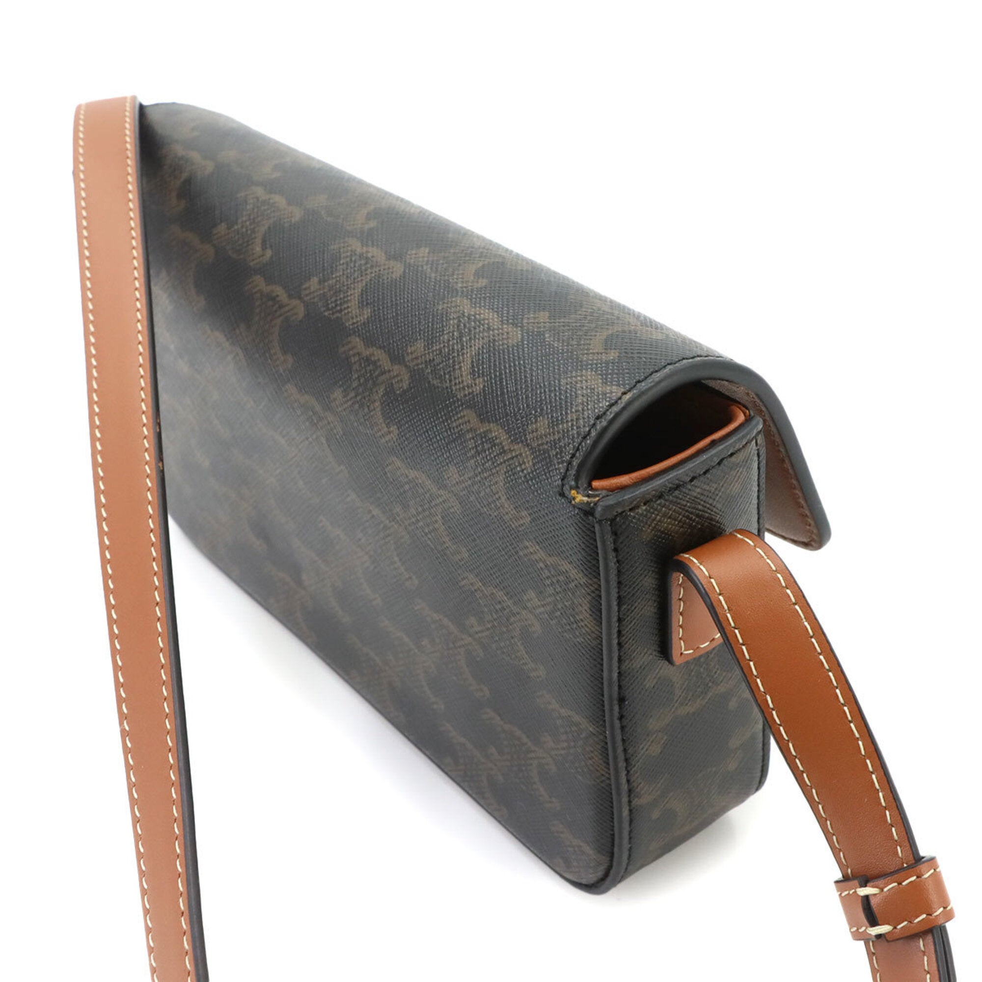 Celine Black Brown Pvc Leather Handbag Shoulder Bag (Pre-Owned)