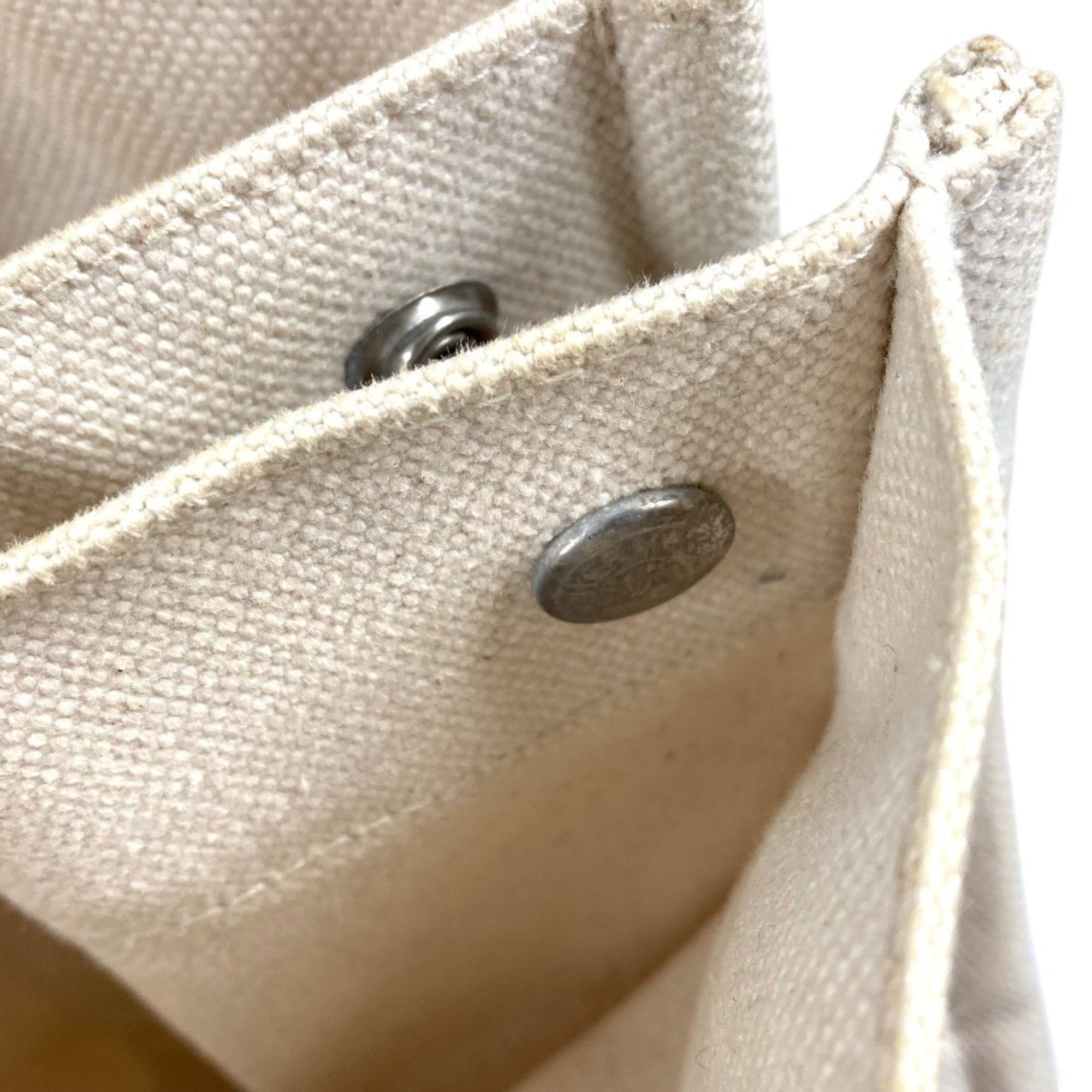 Hermes Ivory Orange Canvas Handbag Tote Bag (Pre-Owned)