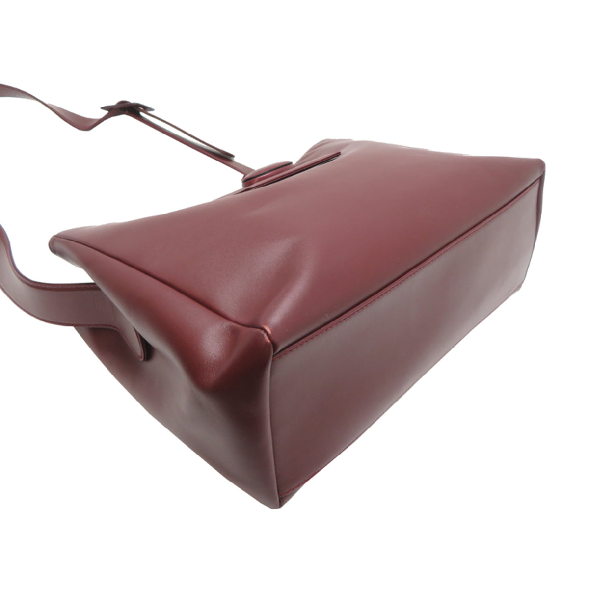 Cartier Bordeaux Red Color Leather Shoulder Bag (Pre-Owned)