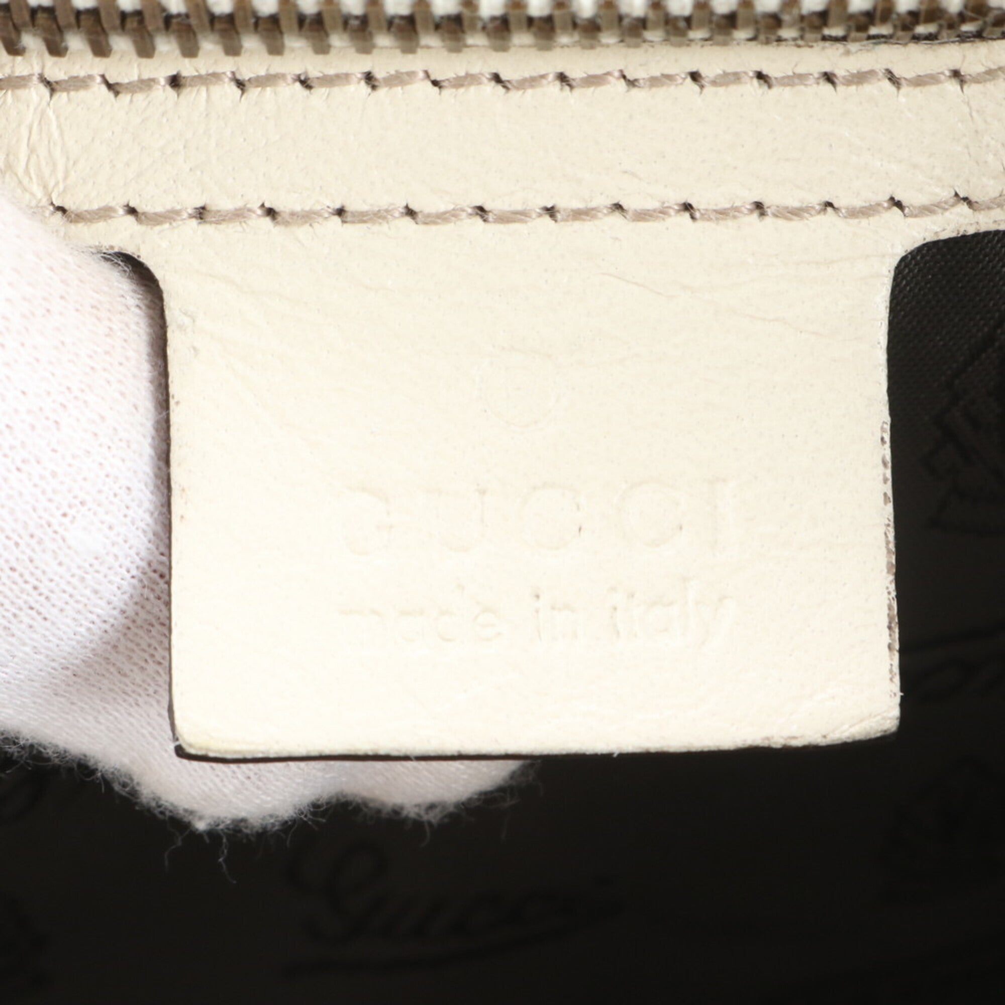 Gucci Horsebit Beige Leather Handbag Tote Bag (Pre-Owned)