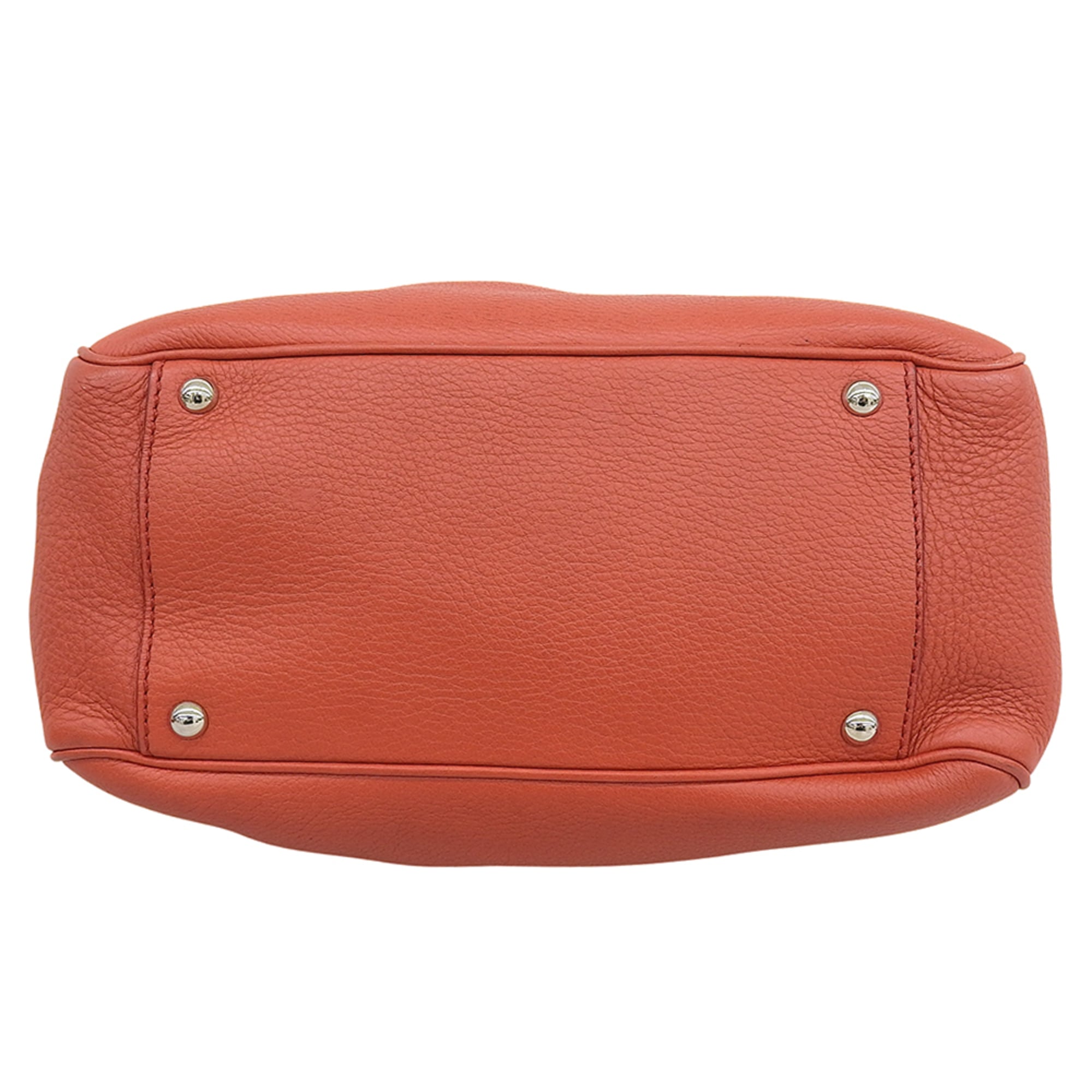 Salvatore Ferragamo Orange Leather Handbag Shoulder Bag (Pre-Owned)
