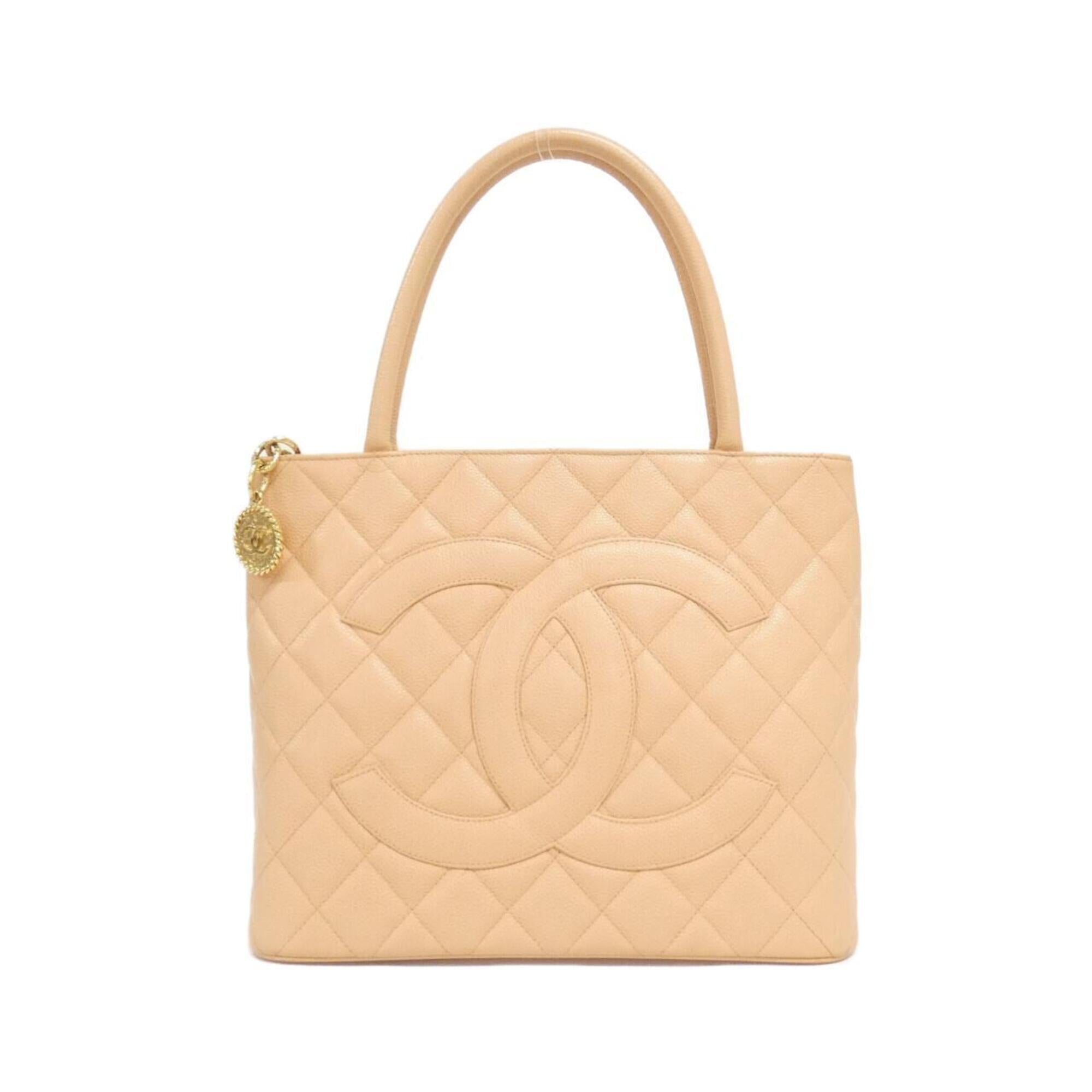 Chanel Orange Salmon Pink Grained Calfskin Handbag (Pre-Owned)