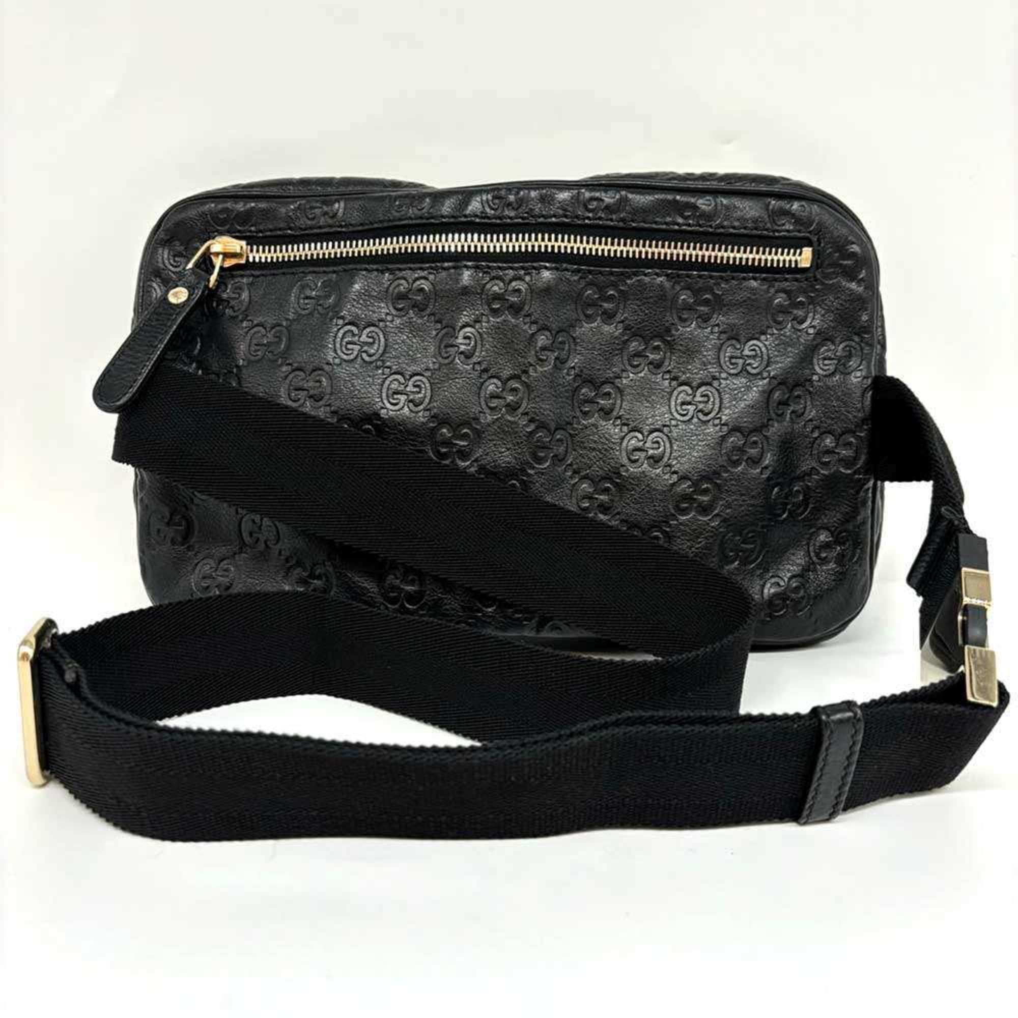 Gucci Black Leather Pouch Sling Bag (Pre-Owned)