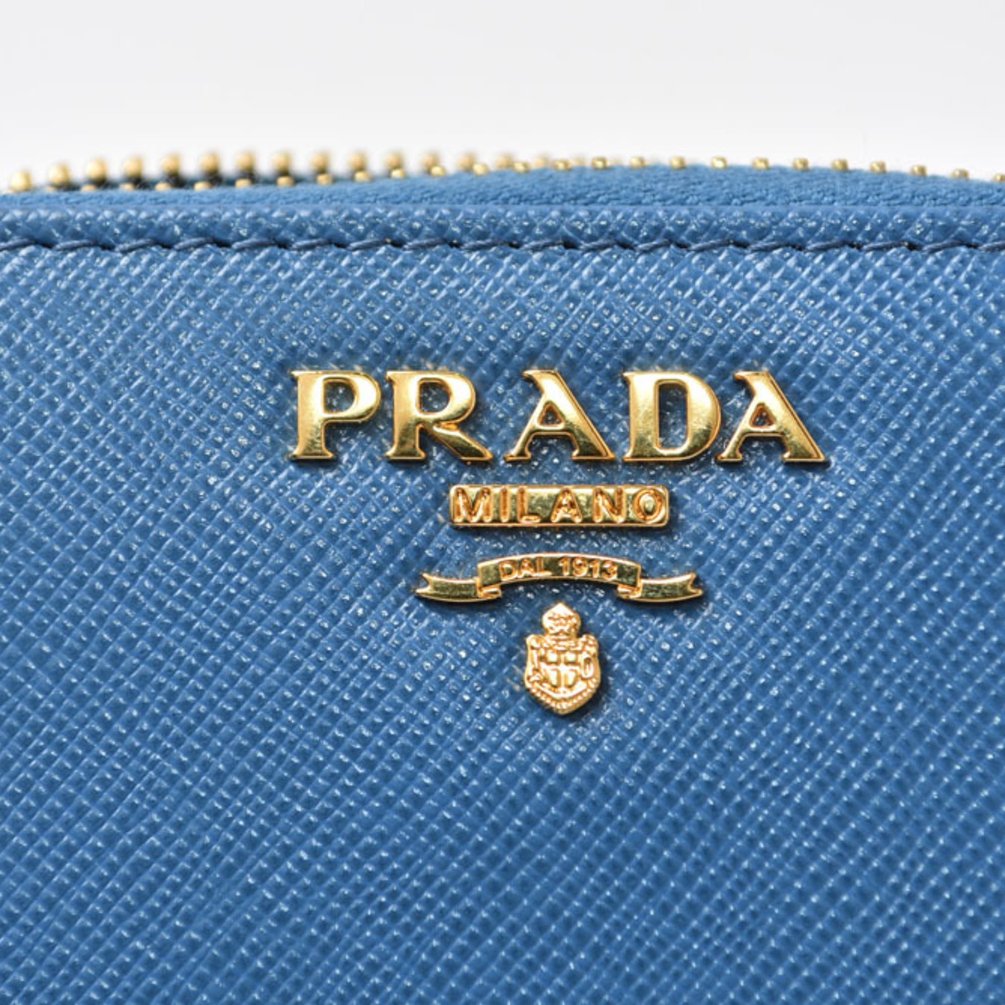 Prada Blue Leather Coin Purse/Coin Case (Pre-Owned)