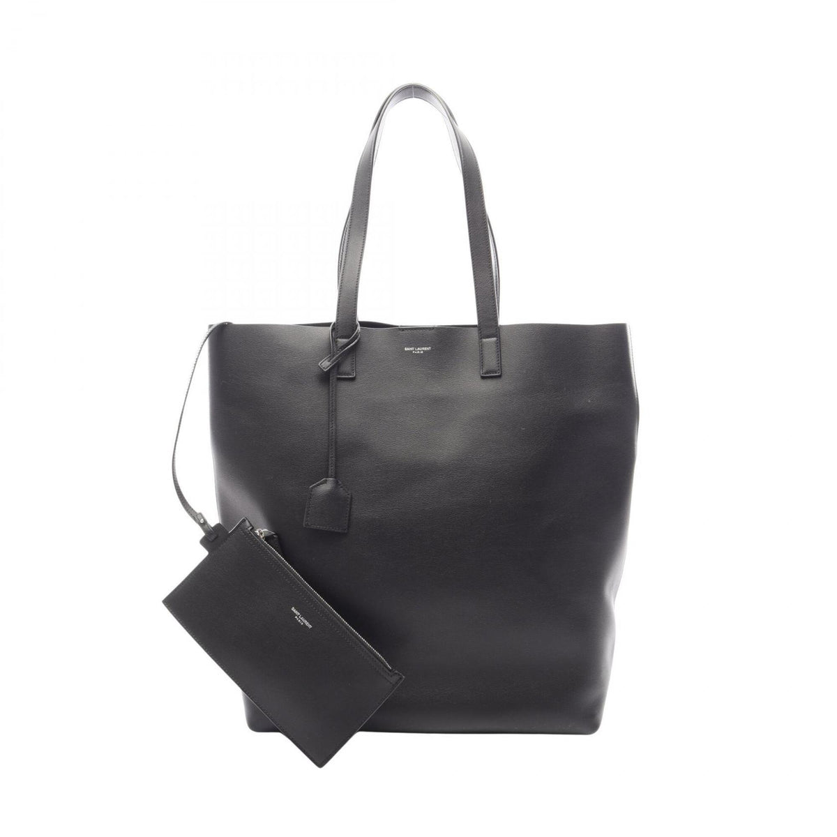 Yves Saint Laurent Black Leather Handbag Tote Bag (Pre-Owned)