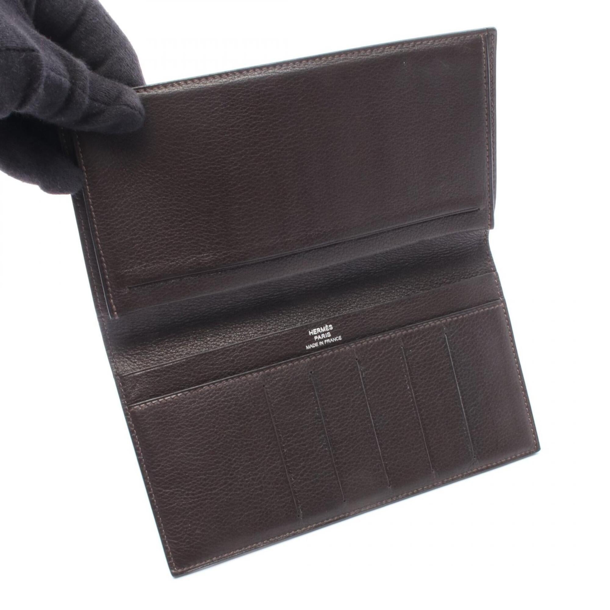 Hermes Brown Swift Leather Long Wallet (Bi-Fold) (Pre-Owned)