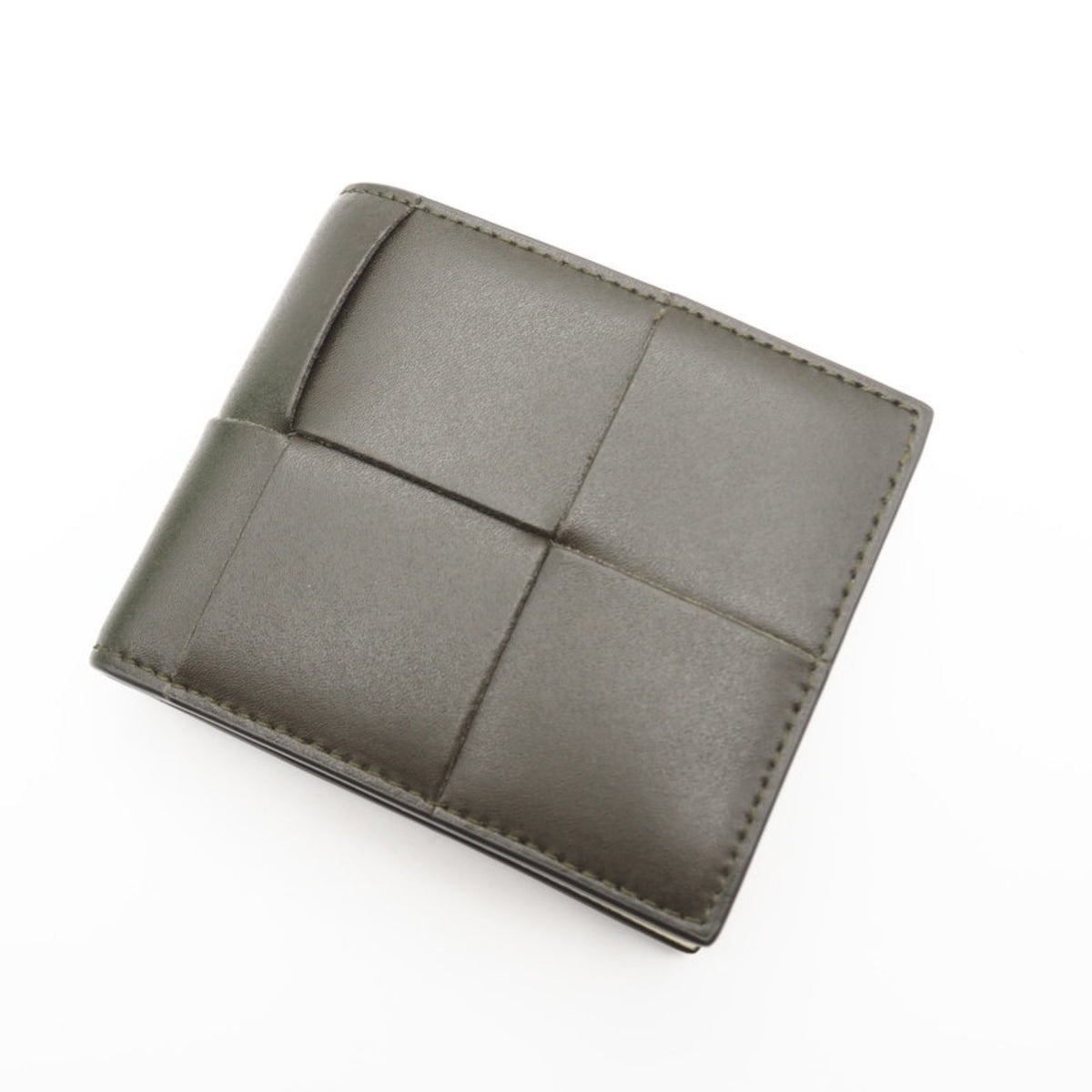 Bottega Veneta Khaki Leather Wallet (Bi-Fold) (Pre-Owned)